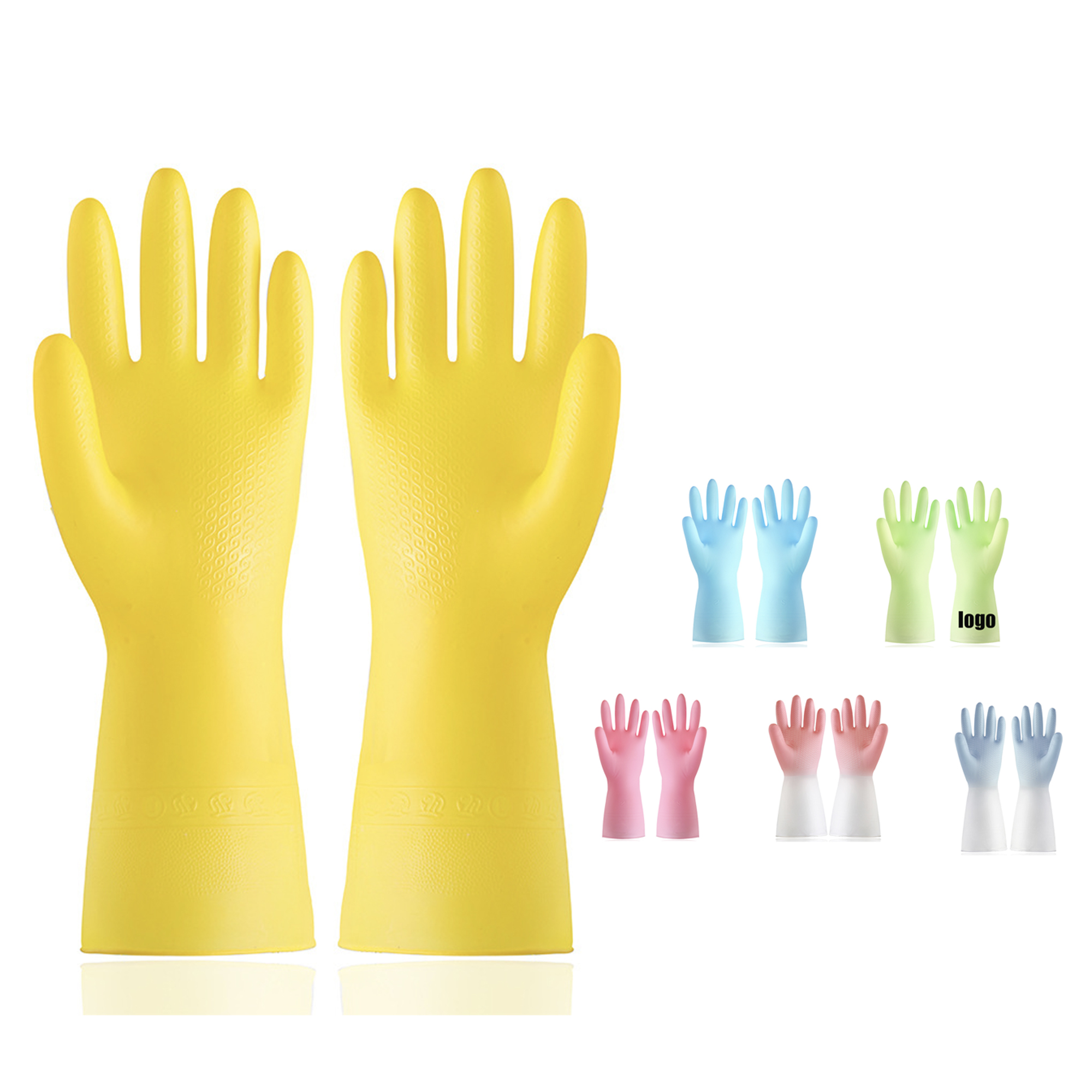 Mixing Color Kitchen Rubber Gloves 3