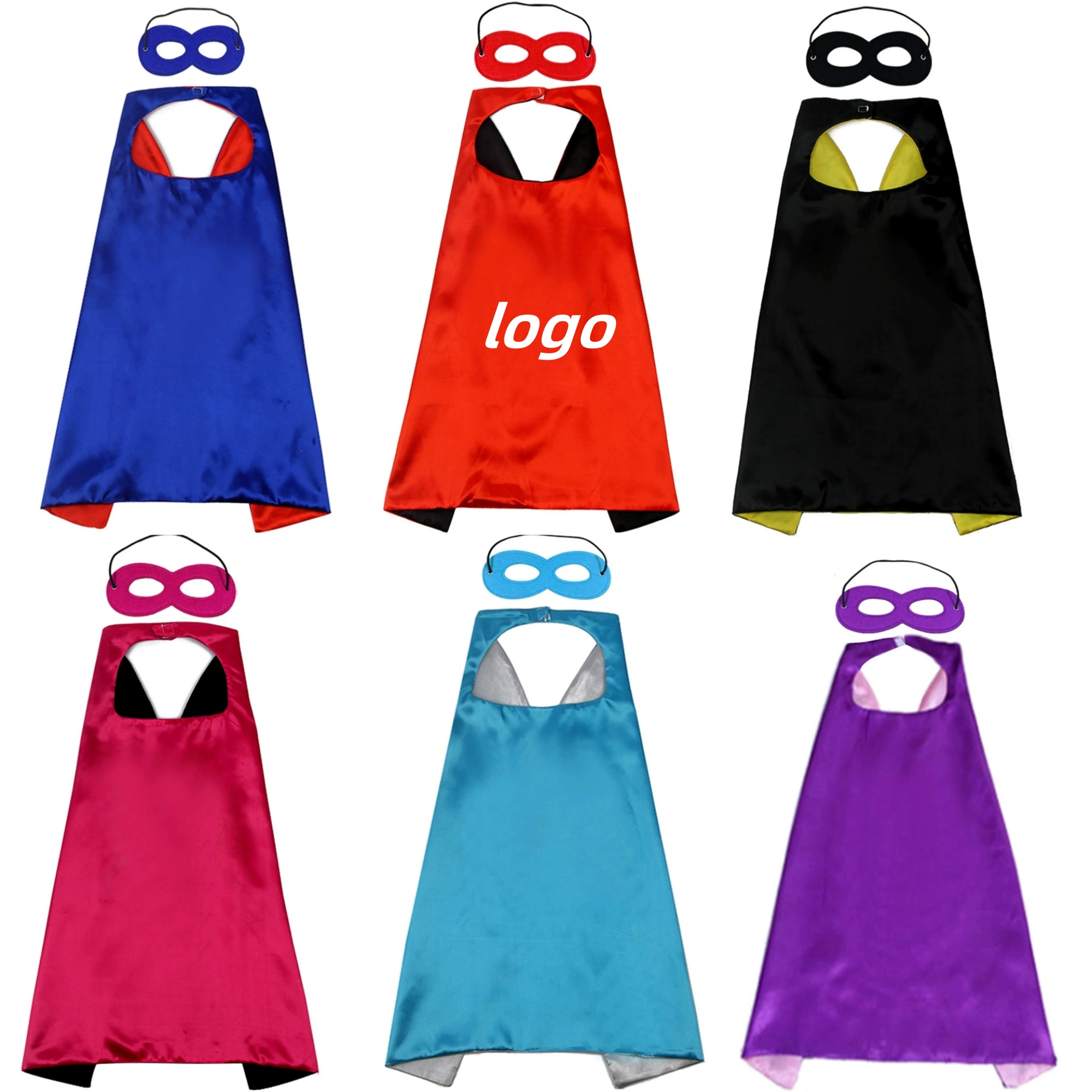 Double Satin Capes Set With Masks 4