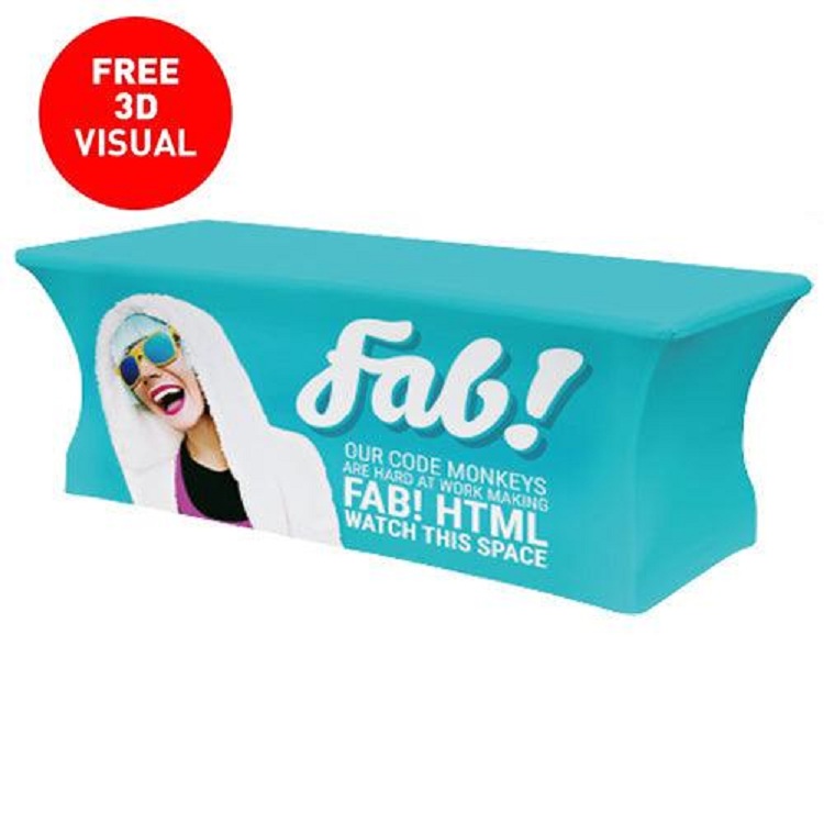 Premium 8' Stretch Table Cloth 4 -Sided (Full-Color Full Bleed)