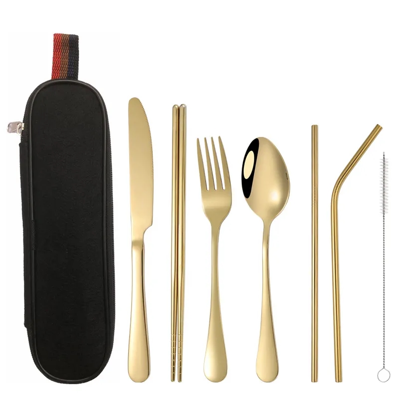 Reusable Stainless steel cutlery set with case 23