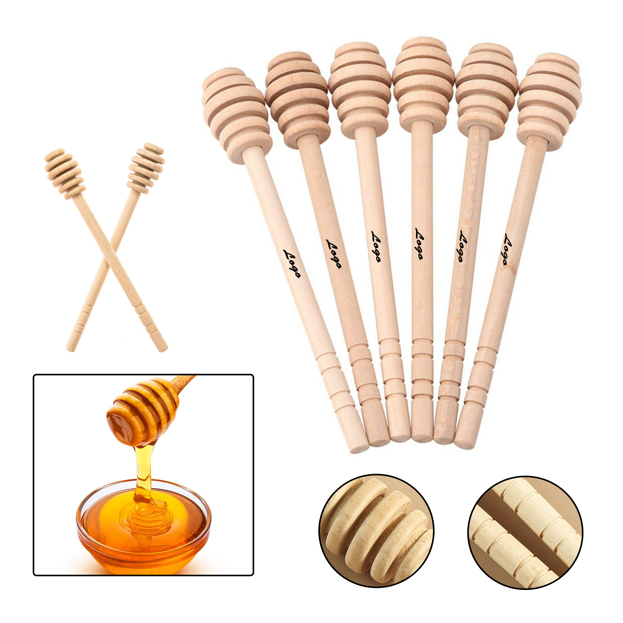 Kitchen Wooden Honey Dipper Stick 2