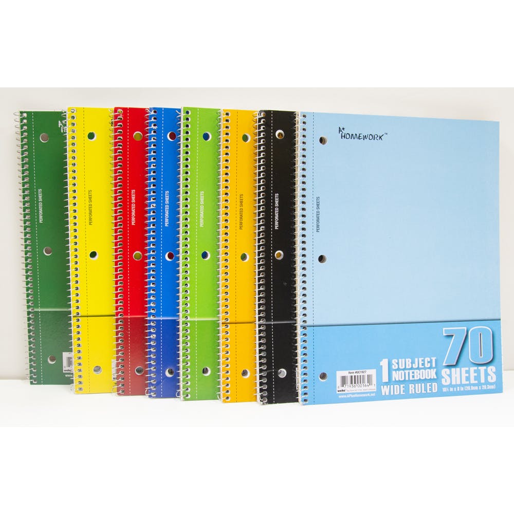 Wide Ruled 1-Subject Notebooks - 8 Colors 70 Sheets 2