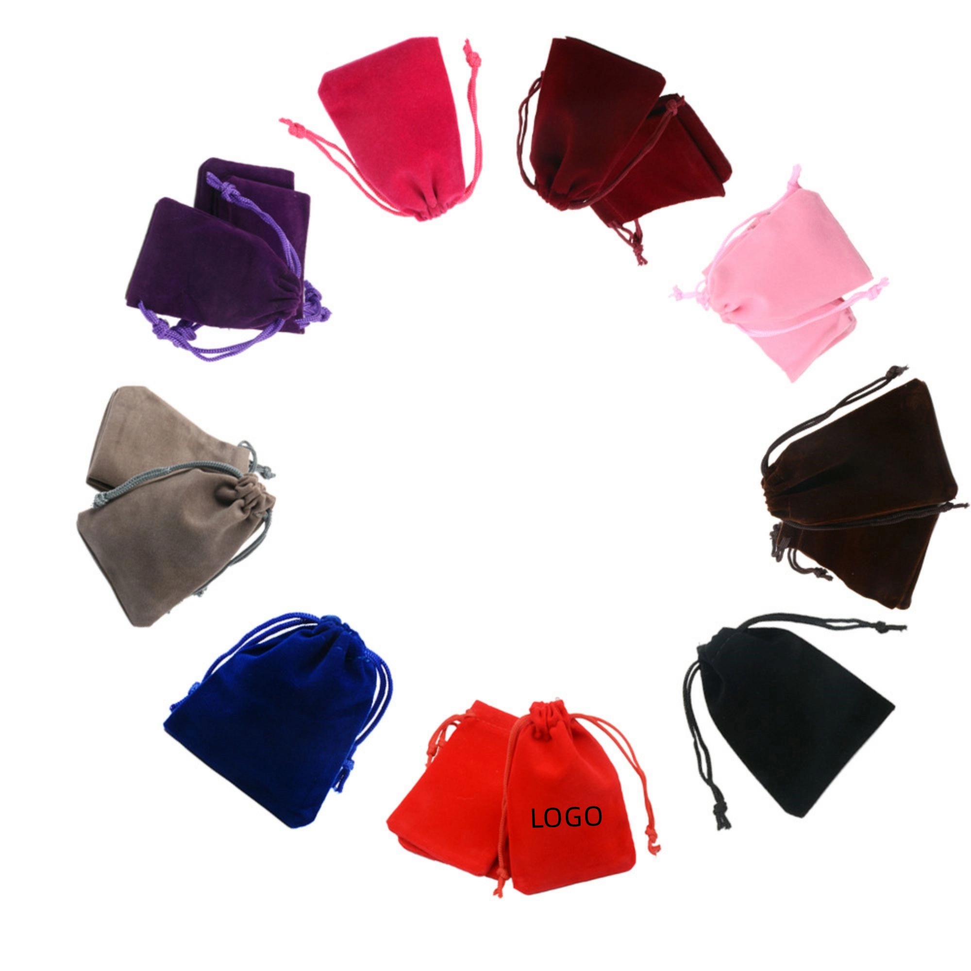 Full Color Pile Coating Drawstring Gift Bag/Velvet Pouch 11