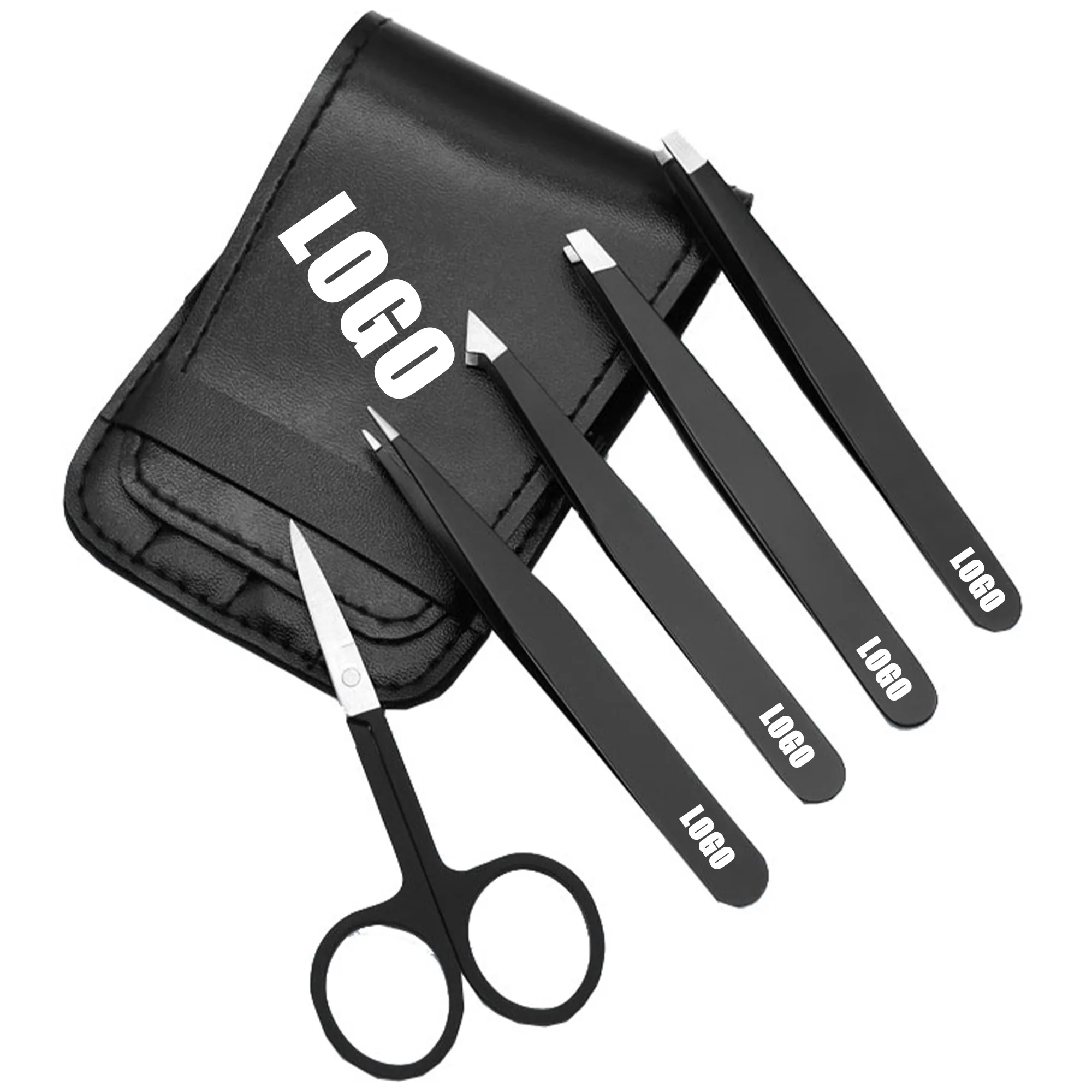 Stainless Steel Eyebrow Tweezers Set 7