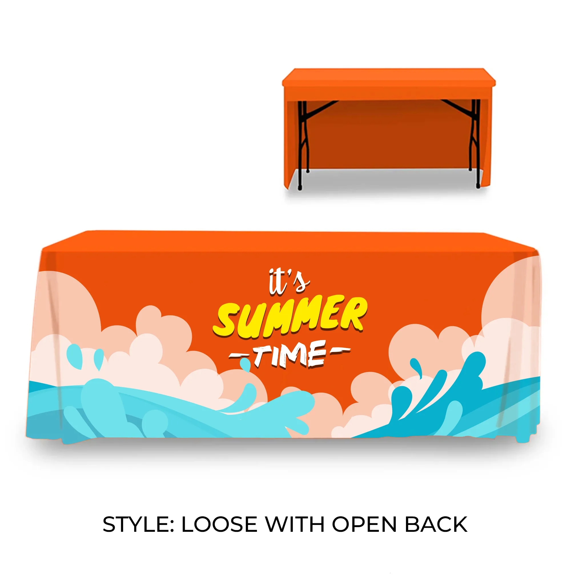 8' Table Cover Standard Throw w/ Open Back