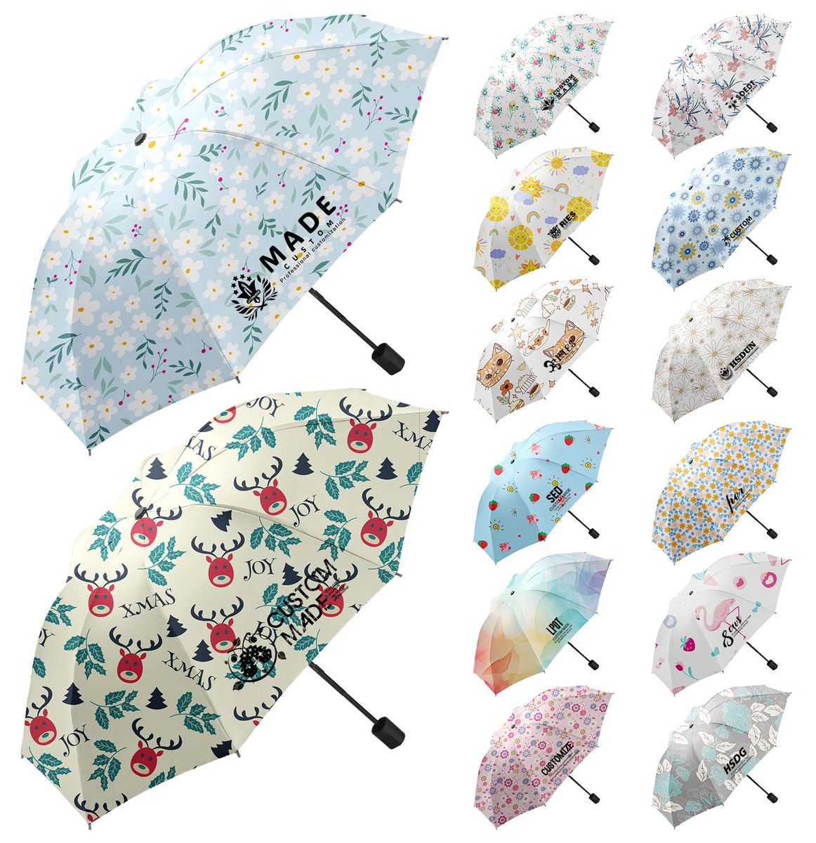 Customized Full Color Printing Manual 8 Rib Umbrella