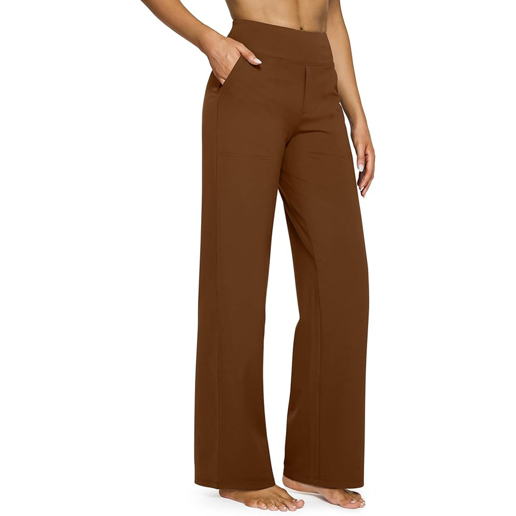 High Waisted Stretch Yoga Pants Women's Wide Leg Pants 23