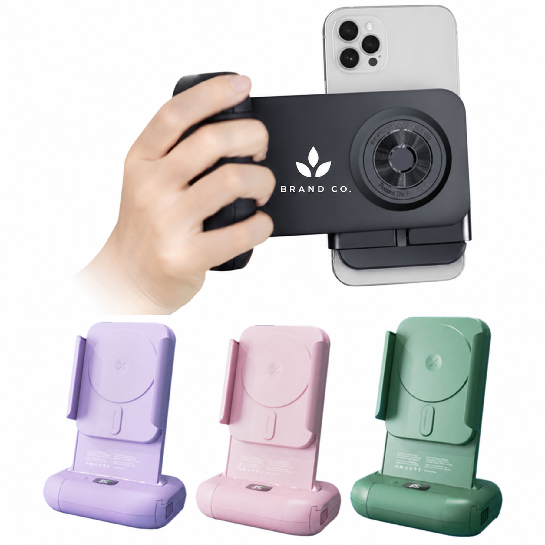 Magnetic Phone Grip with 15W Wireless Charging Stand