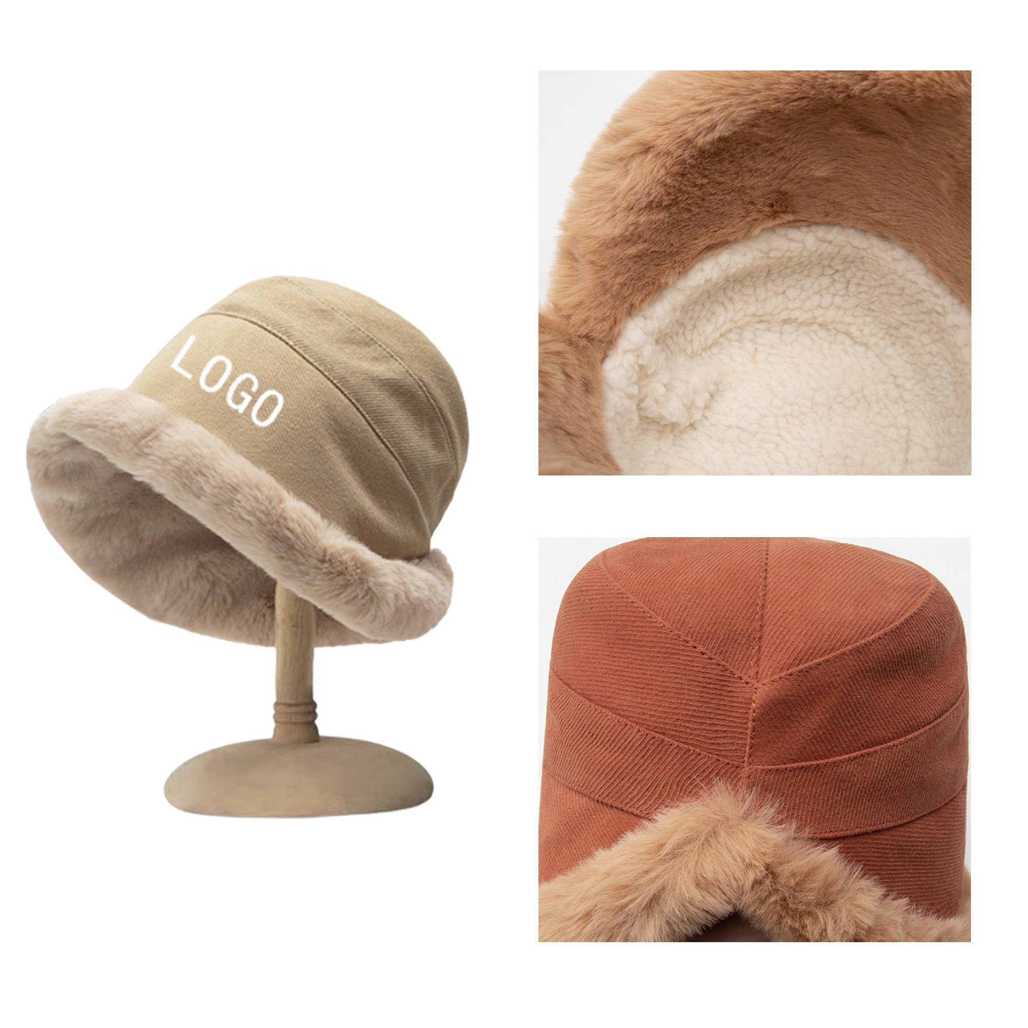 MOQ 10 PCS Durable Thickened And Warm Fisherman Hat 3