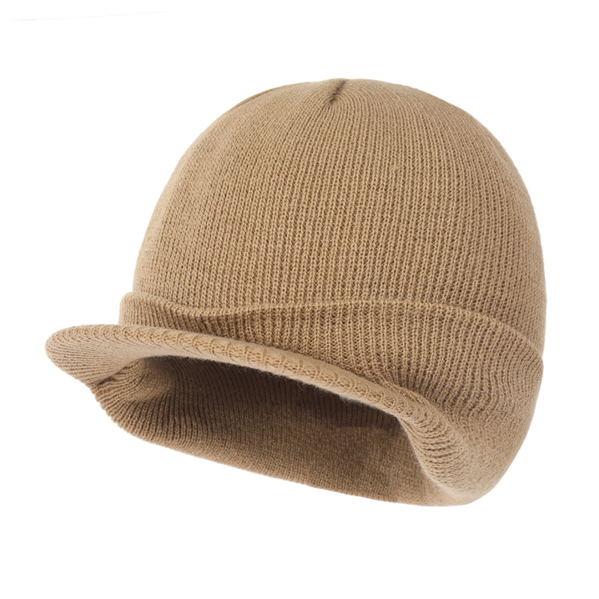 Classic Men's Knit Beanie with Brim for Cold Weather 18