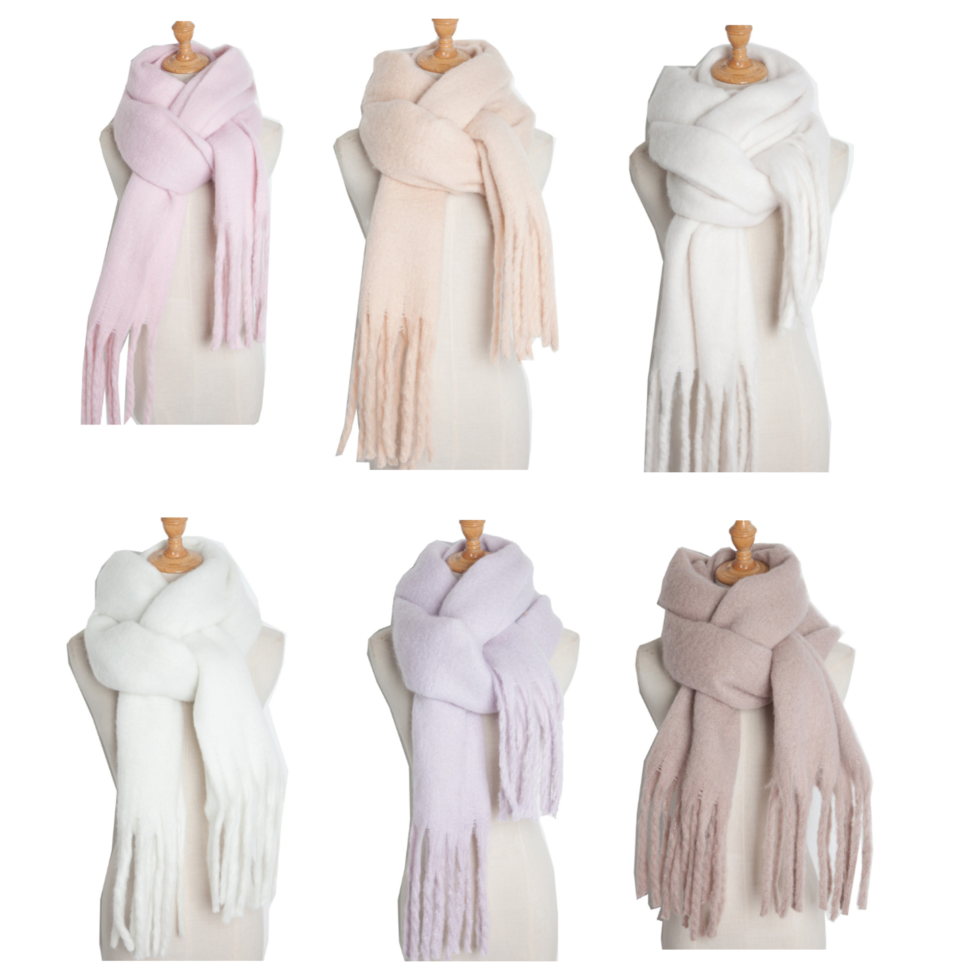 Winter Women's Tassel Scarf Shawl 12