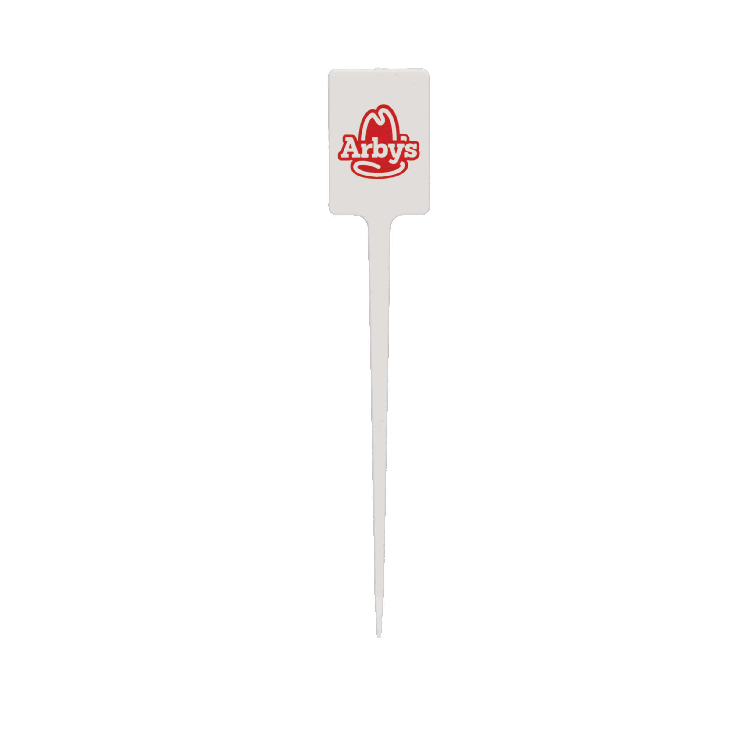 Plastic Food Pick 5.000" Upright Rectangle White Tradition Print 6