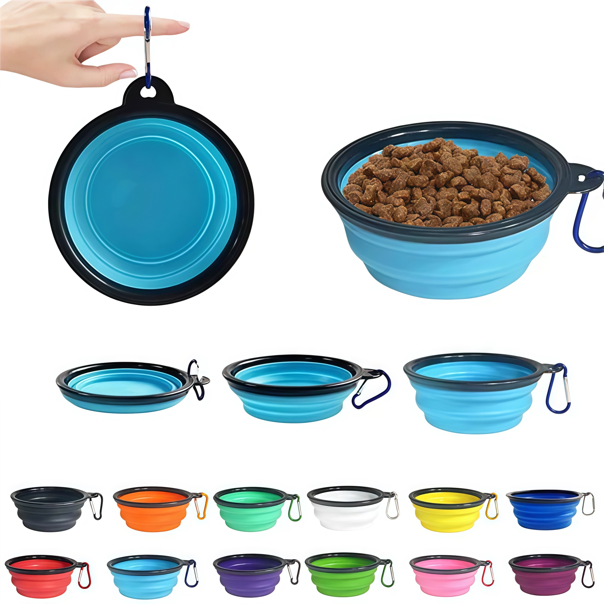Collapsible Pet Bowl With Carabiner 3