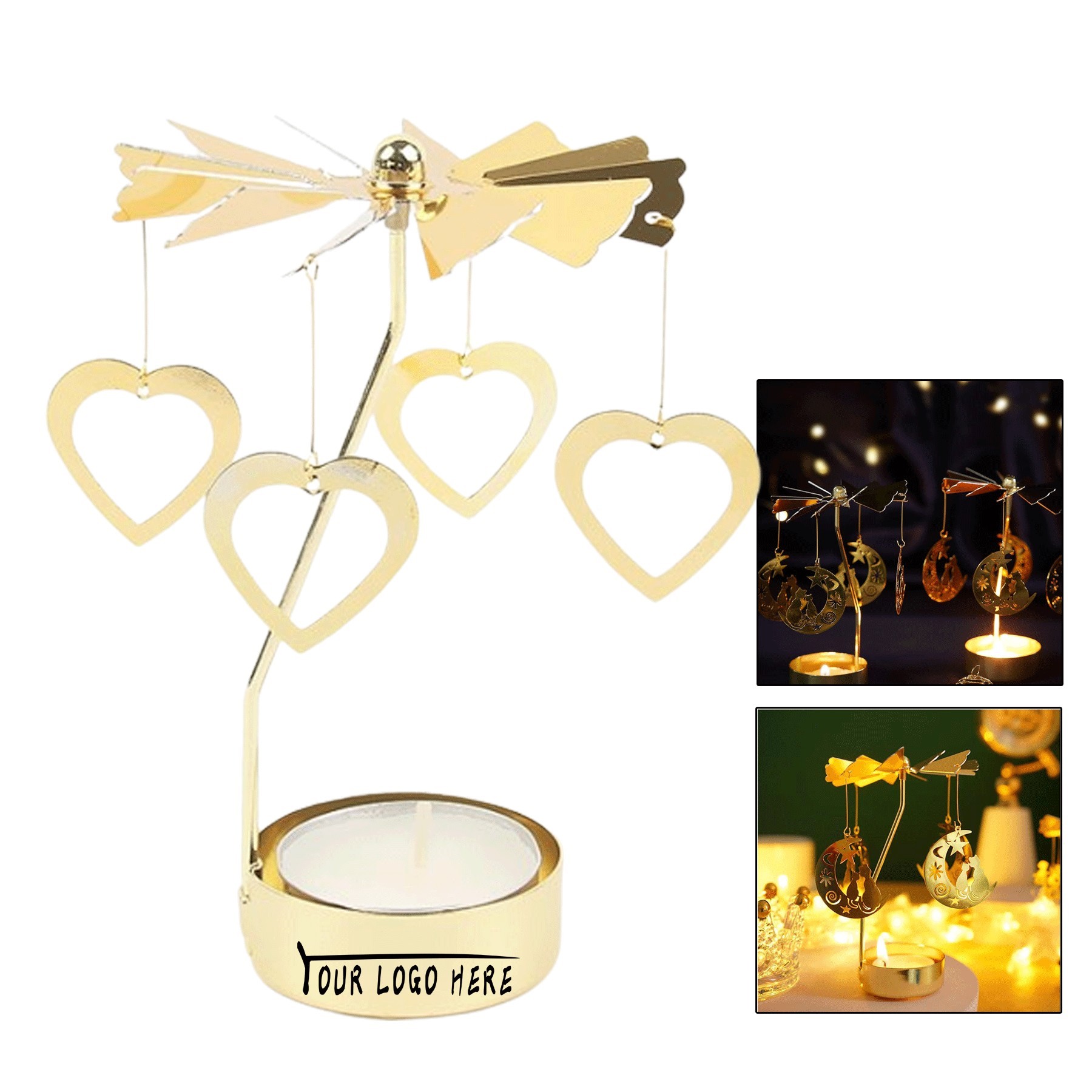 Spinning Heart Candle Holder