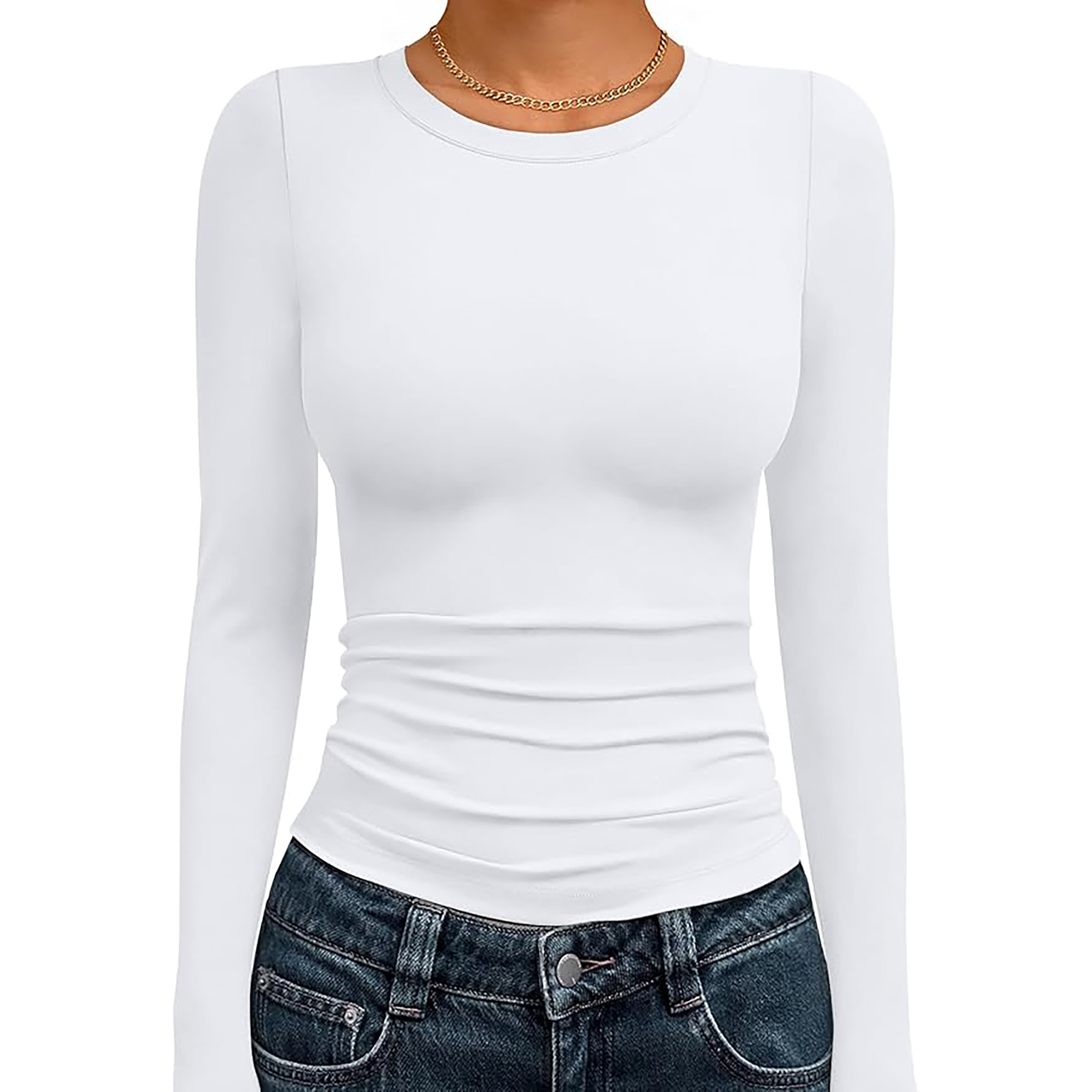Women's Basic Round Neck Crop Top 73