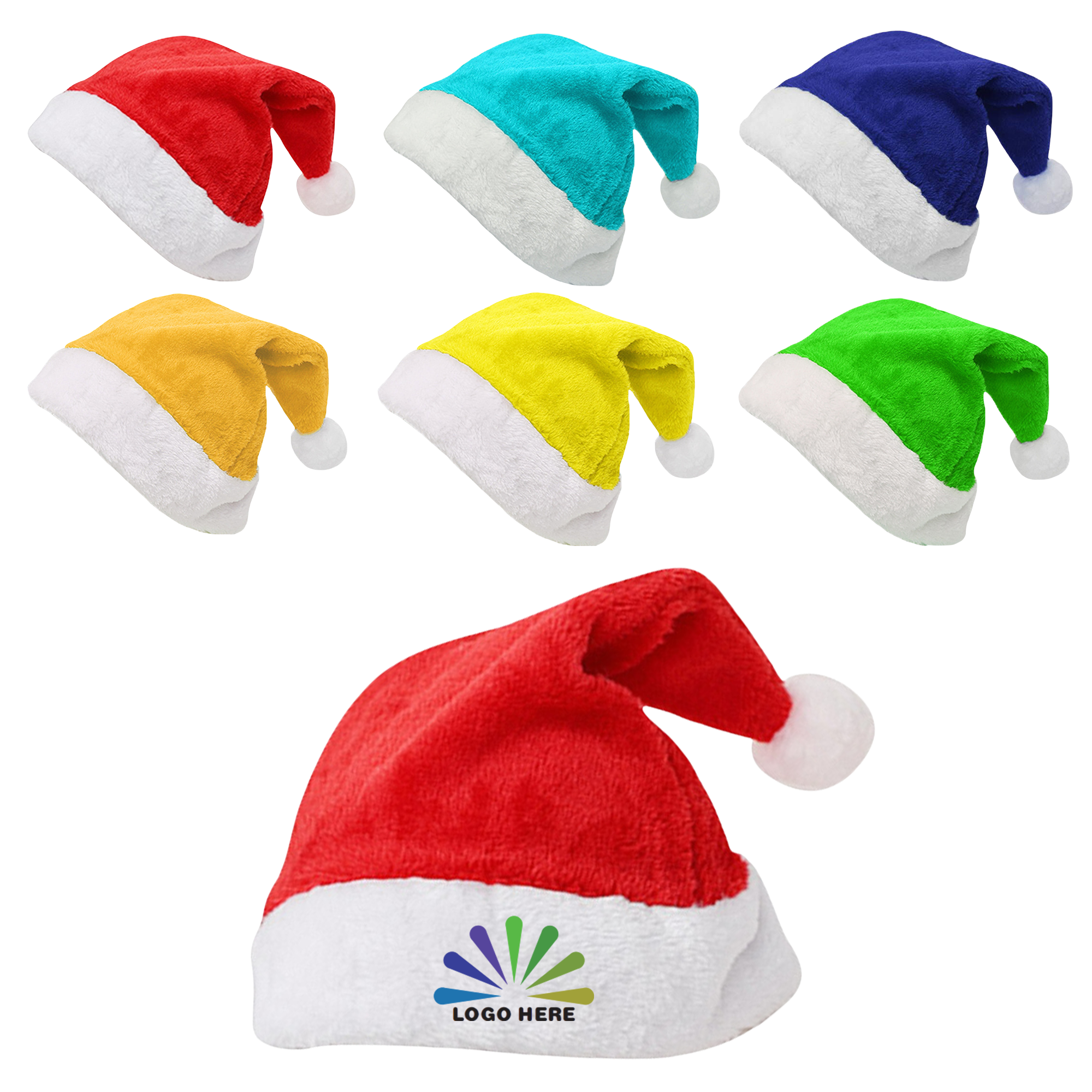 Short Plush Christmas Party Santa Hat 3