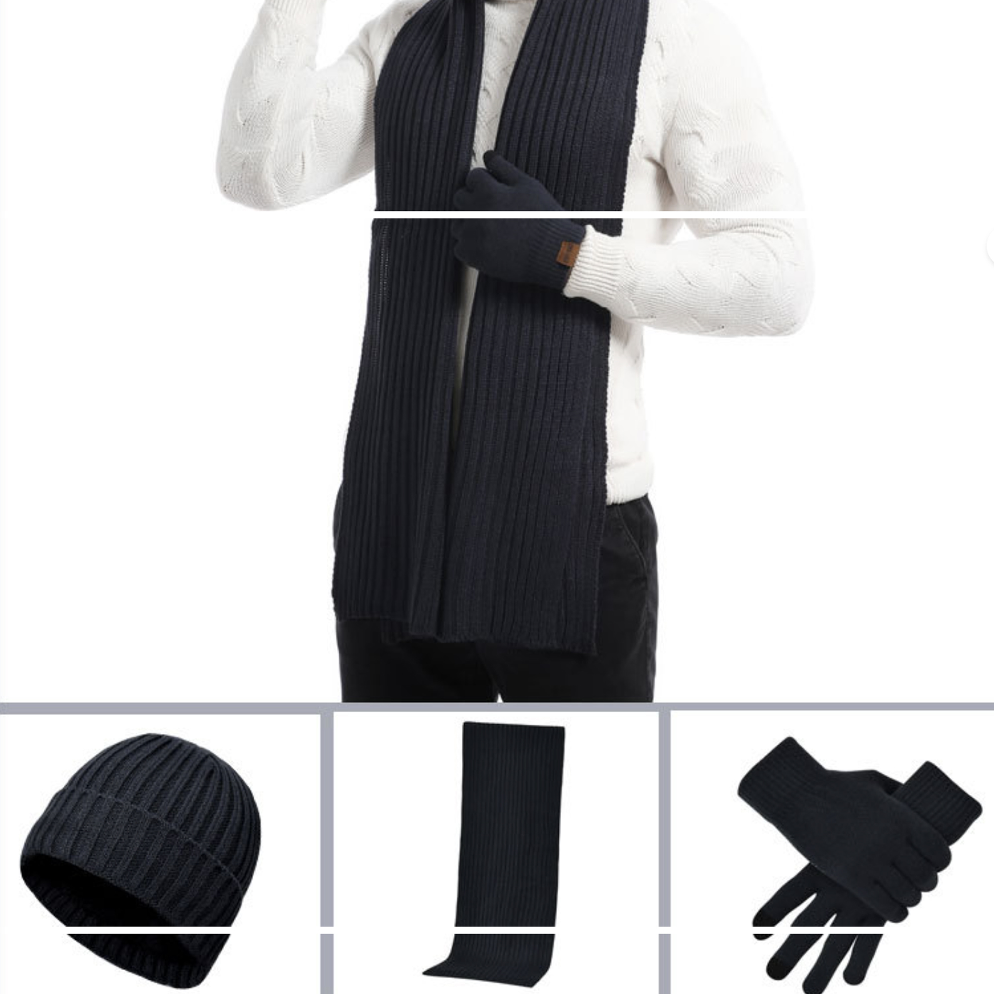 3-in-1 Gift Set: Hat, Scarf, and Touchscreen Gloves 16