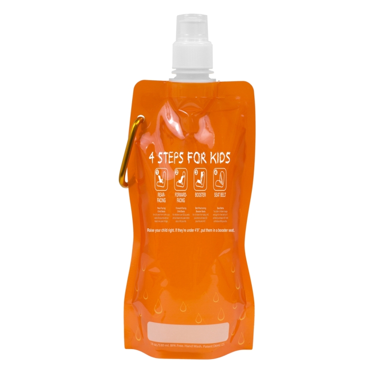 "Roll Up" 18 oz Foldable and Reusable Water Bottle with Matching Carabiner 10