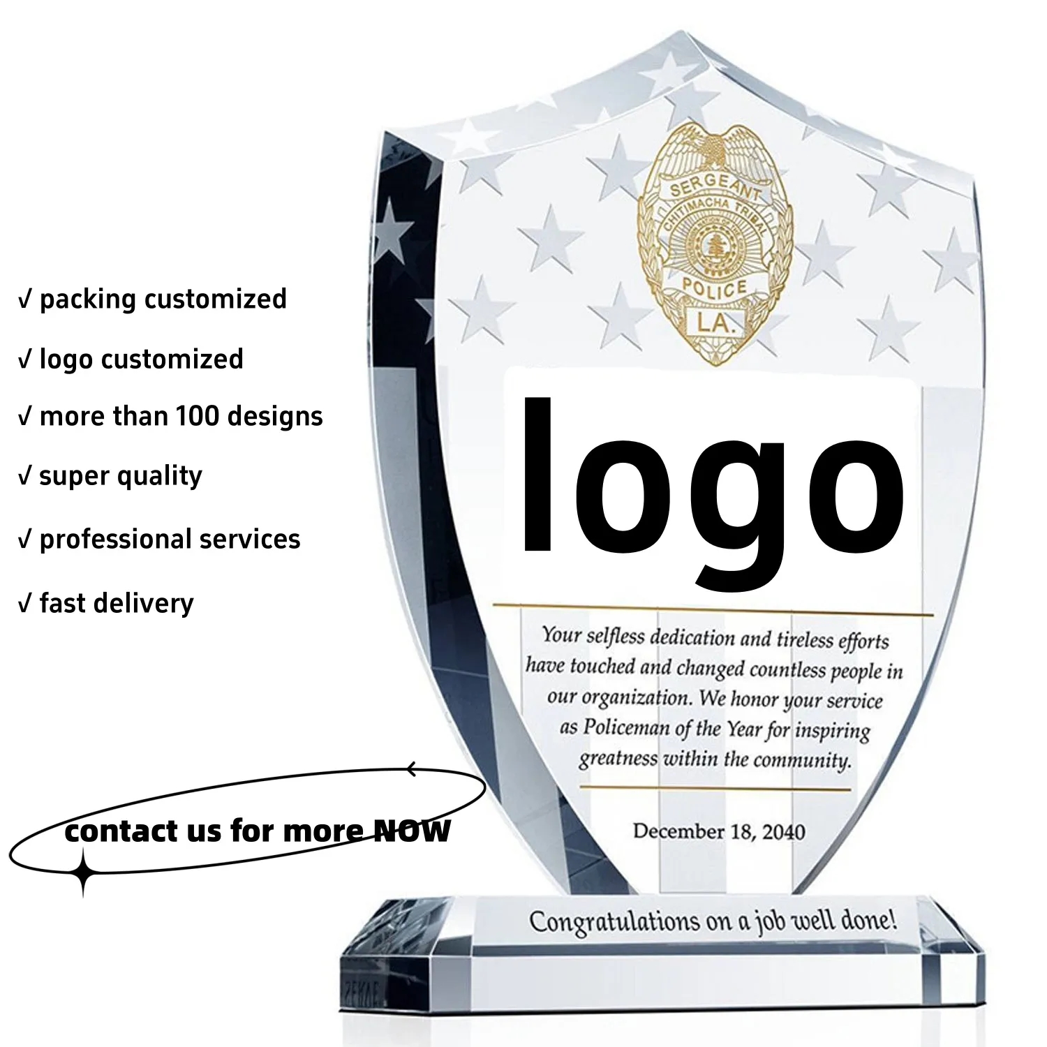 Crystal Awards Glass Trophy Souvenir Gifts Customized