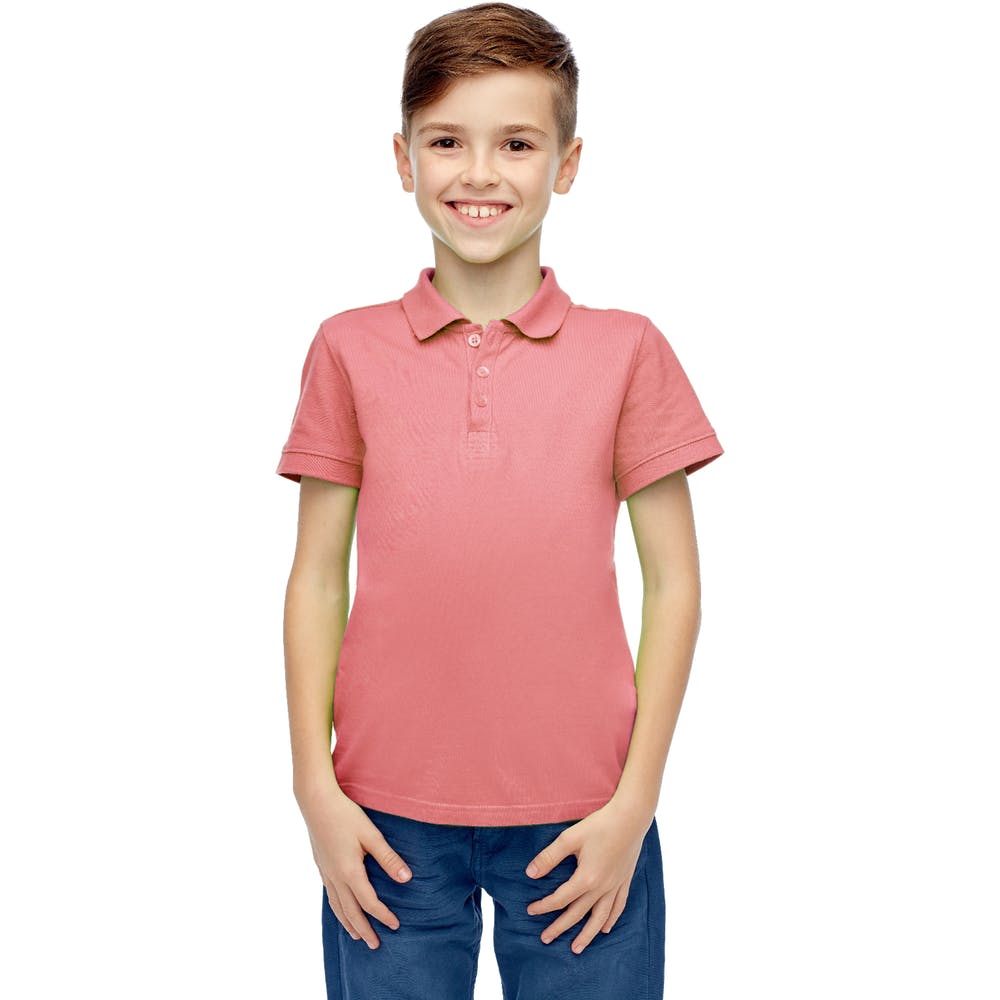Boys' Uniform Polo Shirts - Pink Short Sleeve Size 8 - 14 3