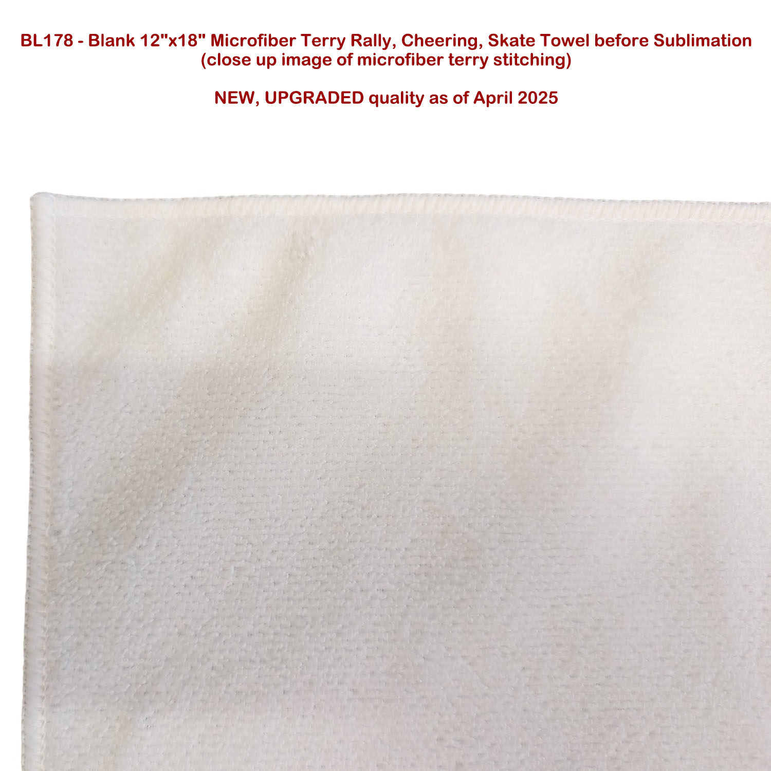 48 Hr Quick Ship - White Microfiber Dri-Lite Terry Sponsorship Rally Towel, 12x18, Sublimated 24