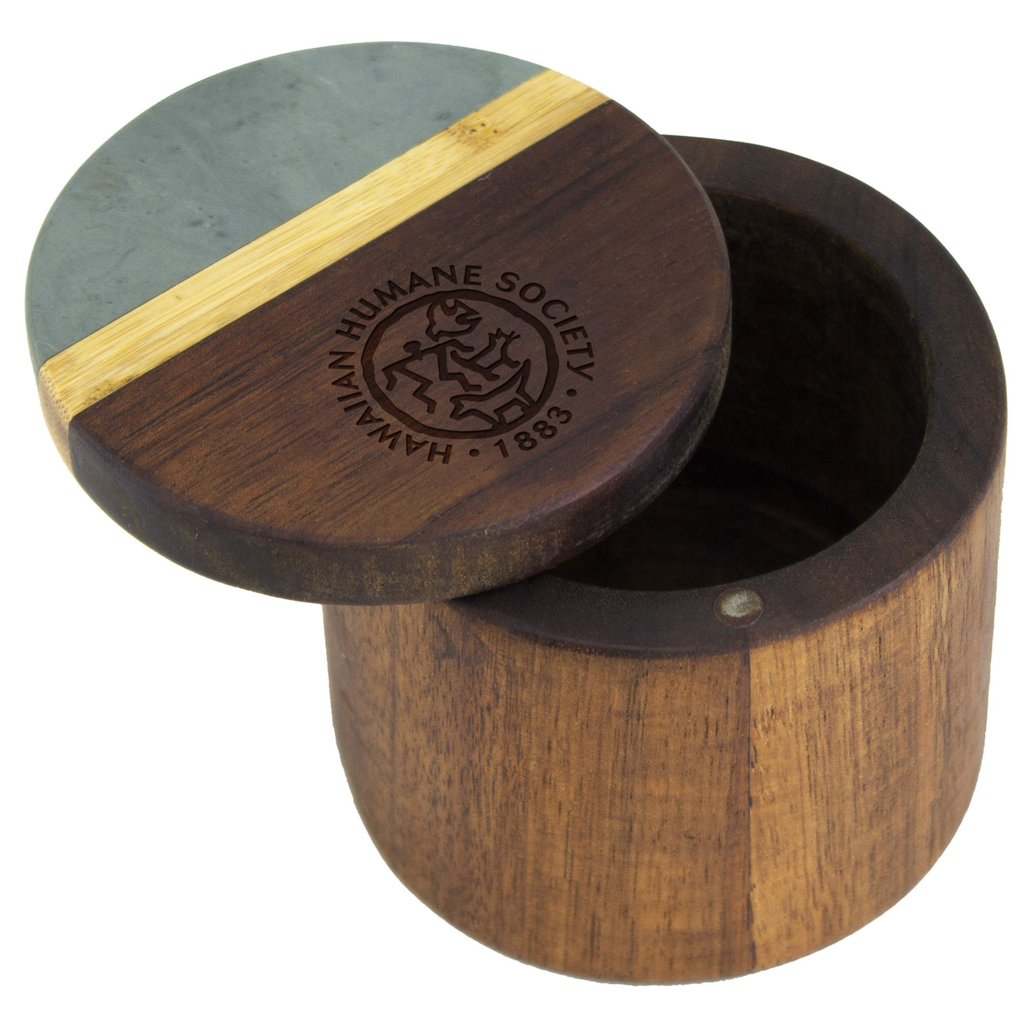 Slate and Acacia Salt & Storage Box