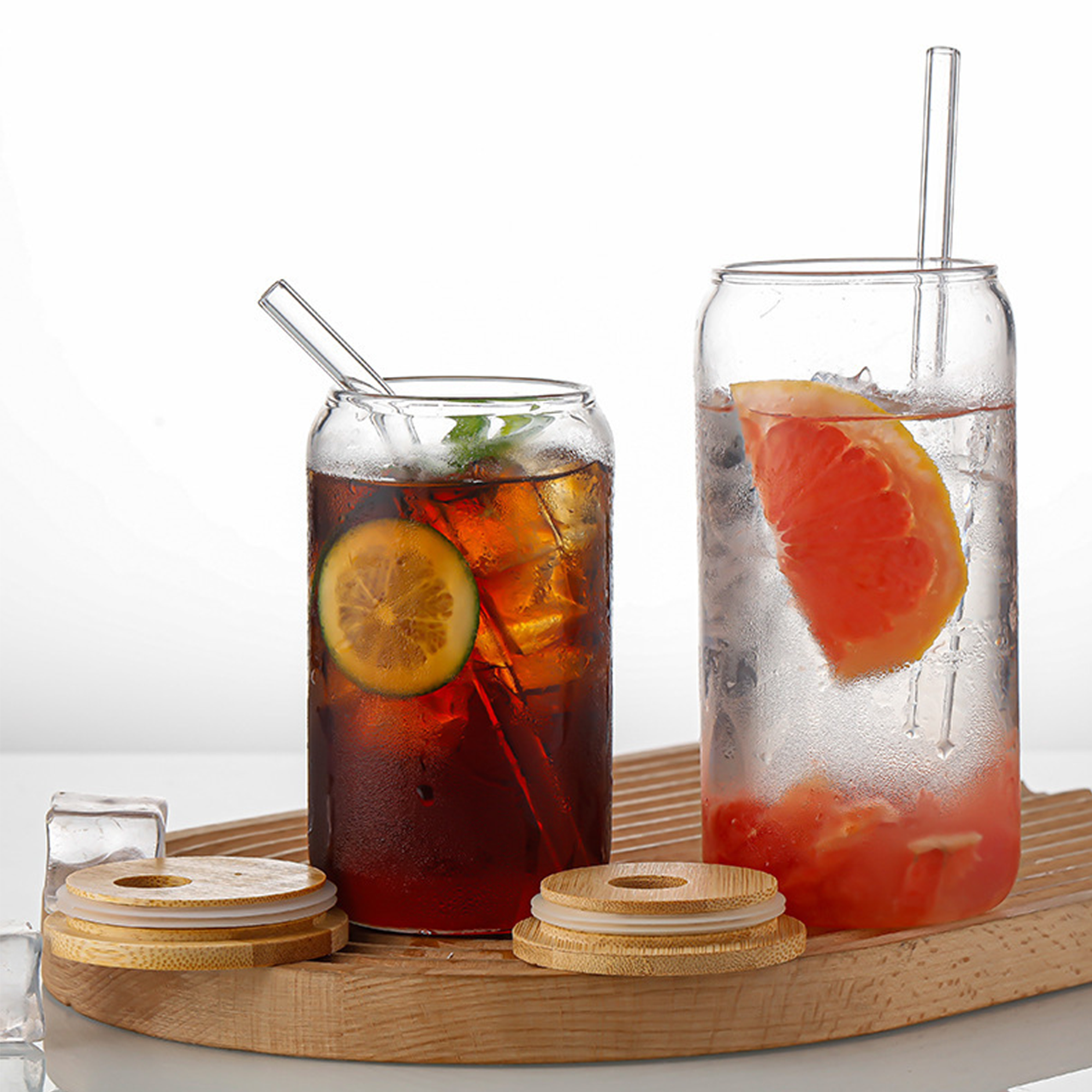 Reusable Glass Tumbler with Straw 2