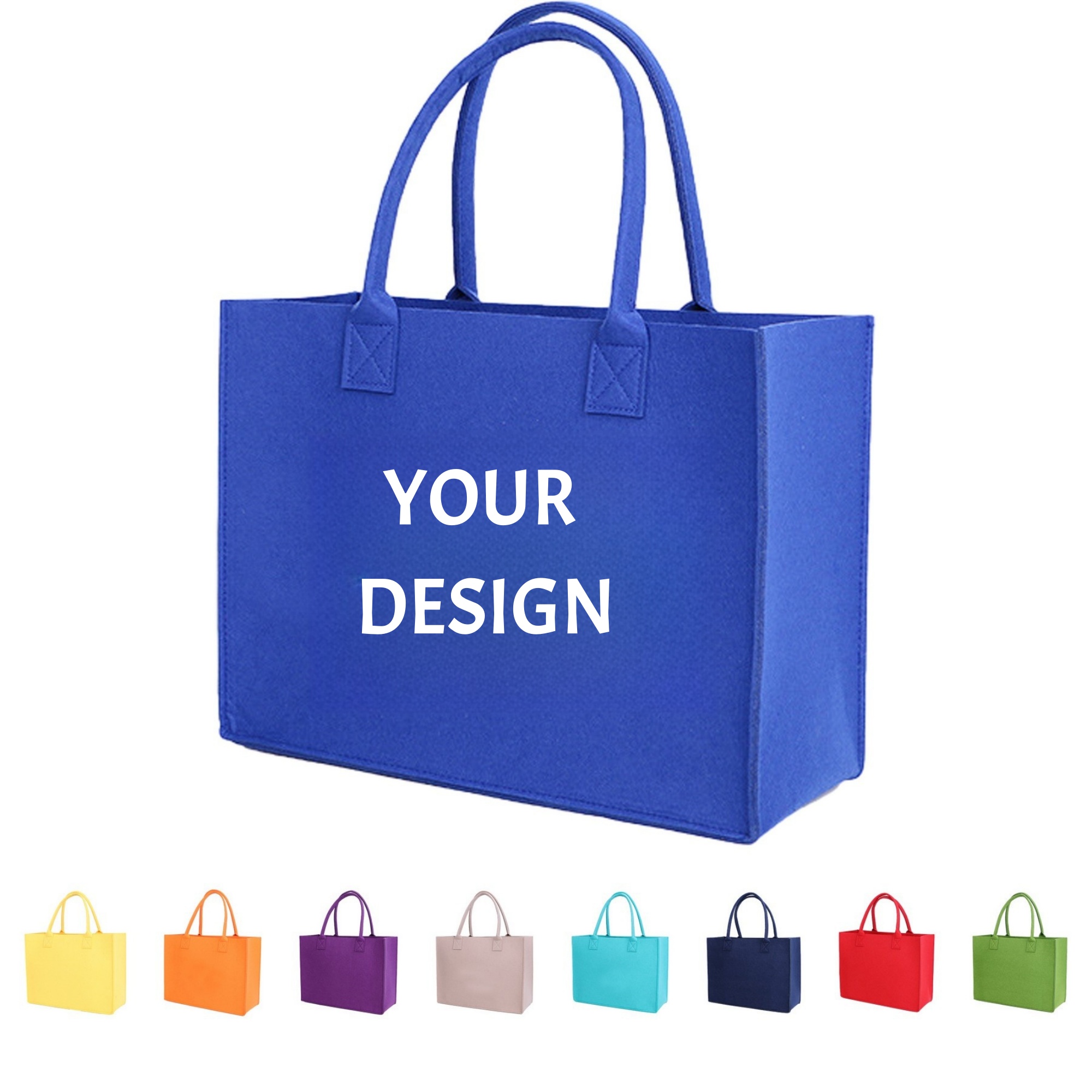 Custom Reusable Durable Large Felt Tote Shopping Bag 4