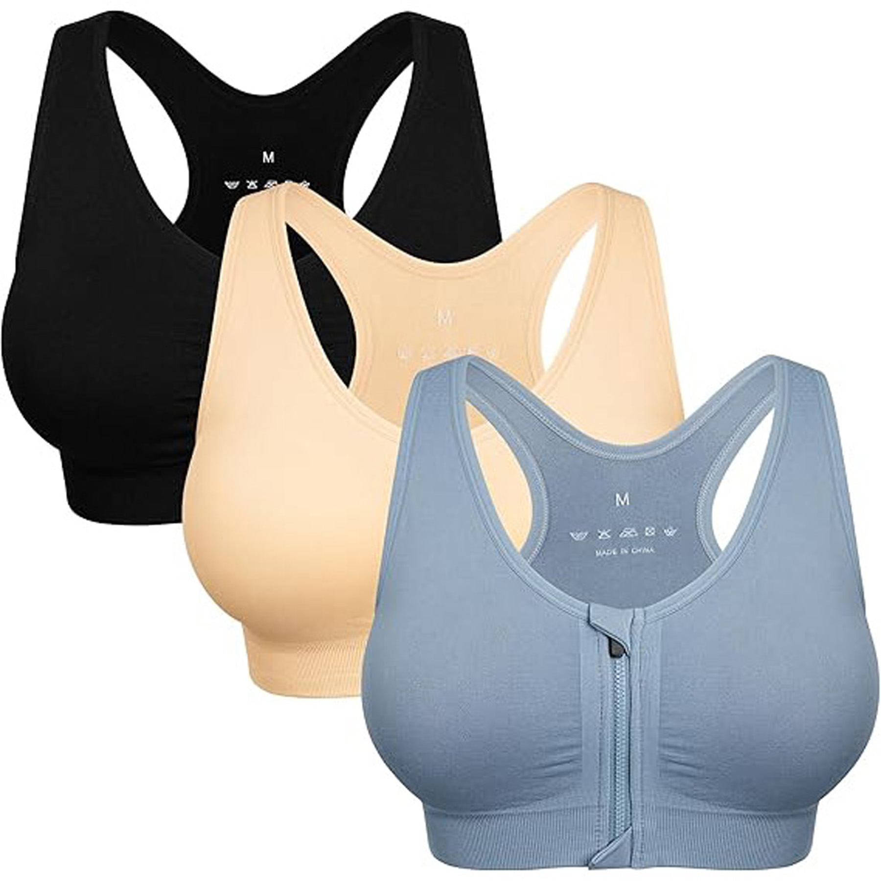 Zip Front Wireless Sports Bra 7
