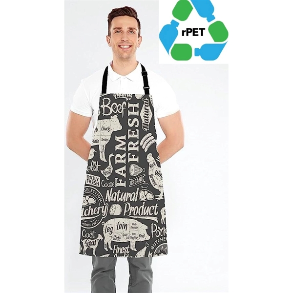 rPET Recycled Polyester Butcher Aprons w/ Neck Strap 27 x 34 in