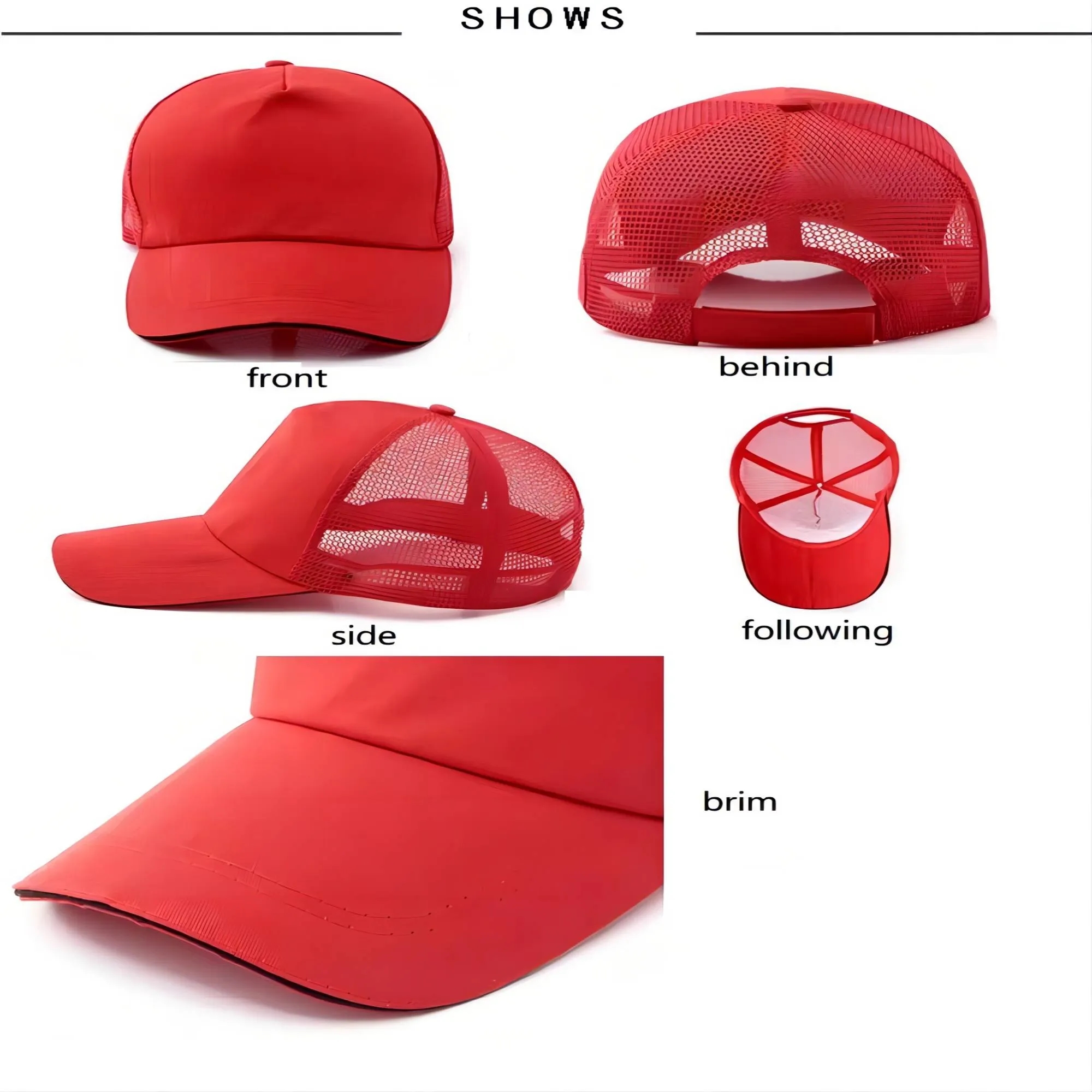Breathable Sunscreen Baseball Cap MOQ 100PCS 12