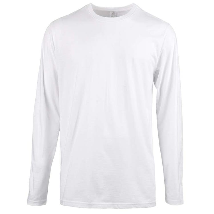 Men's Crew Neck Long Sleeve T-Shirts - White 3X 3