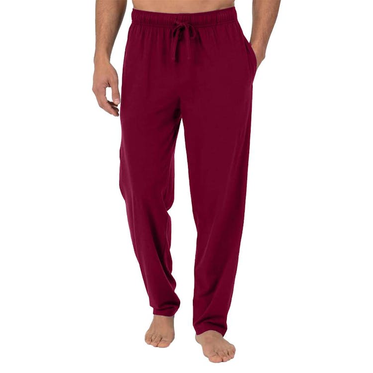 Men's Lounge Pants - Size Small-2XL Burgundy 2