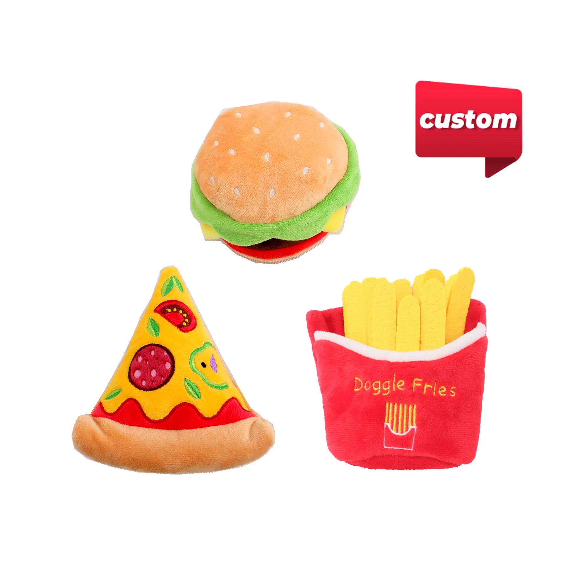 Custom Squeaky Food Shape Pet Toys 3