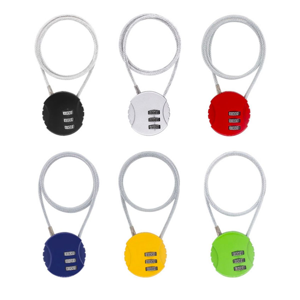 Combination Lock 3 Digit Code Padlock with Wire 3