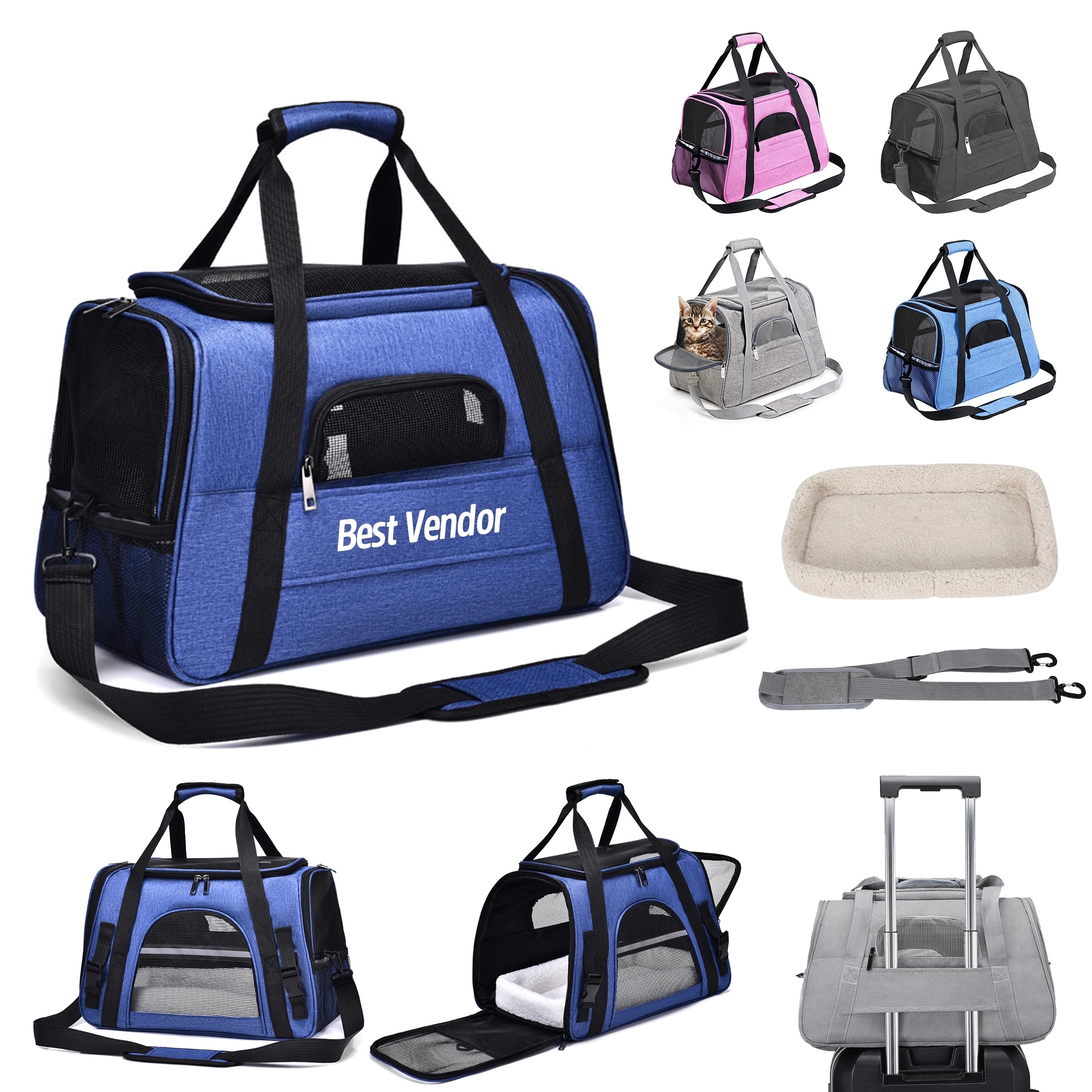 Pet Travel Carrier Bag With Plush Cushion 4