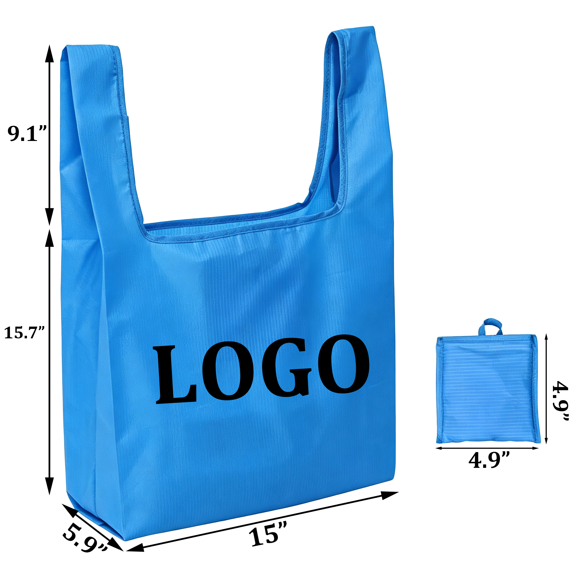 Waterproof Foldable Reusable Shopping Bag, custom tote bag with logo imprint 6