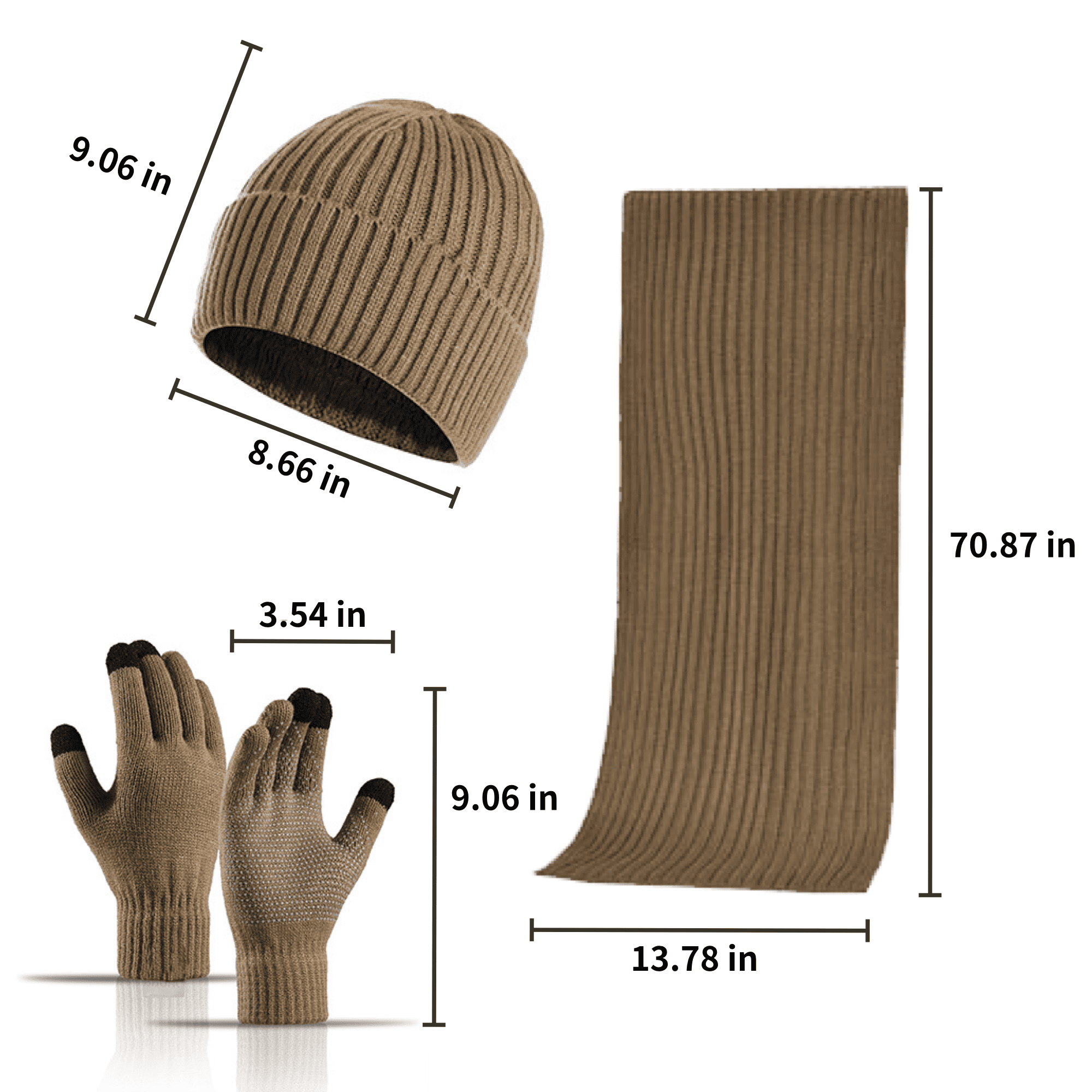 Unisex Touch Screen Winter Trio Knitted Set 20