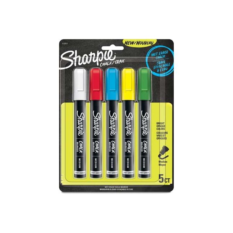 Wet Erase Chalk Markers - Assorted Medium Tip 5 Pack 3