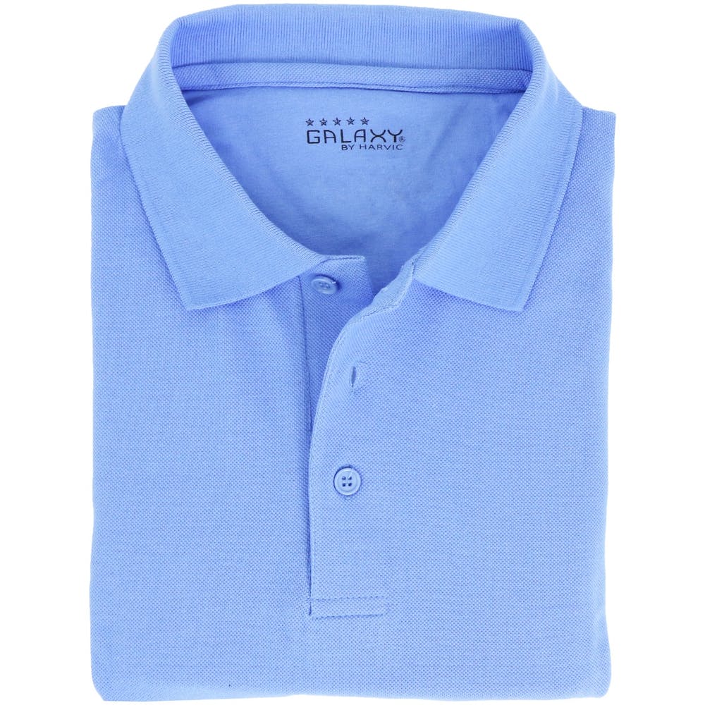 Adult Uniform Polo Shirts - Light Blue Short Sleeve Size M - 2X 3