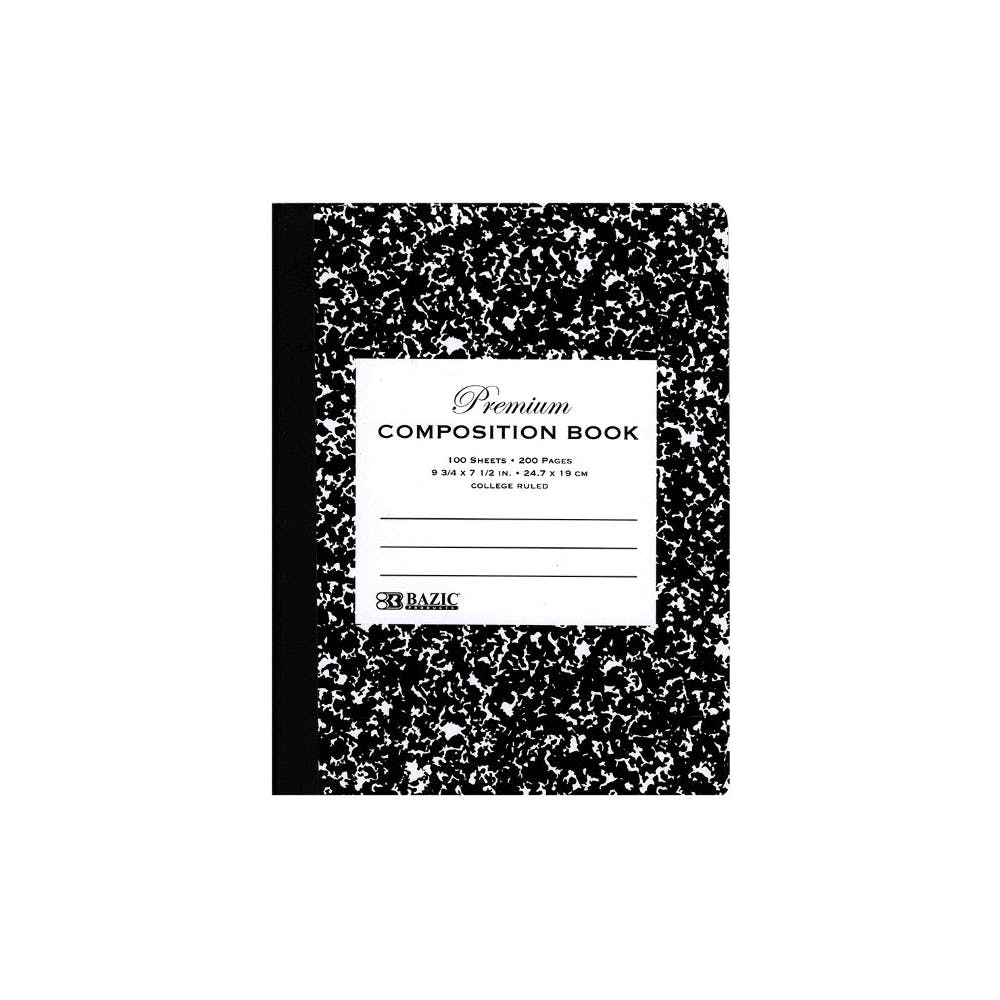 Marbled College Ruled Composition Notebook - 100 Sheets Black 2