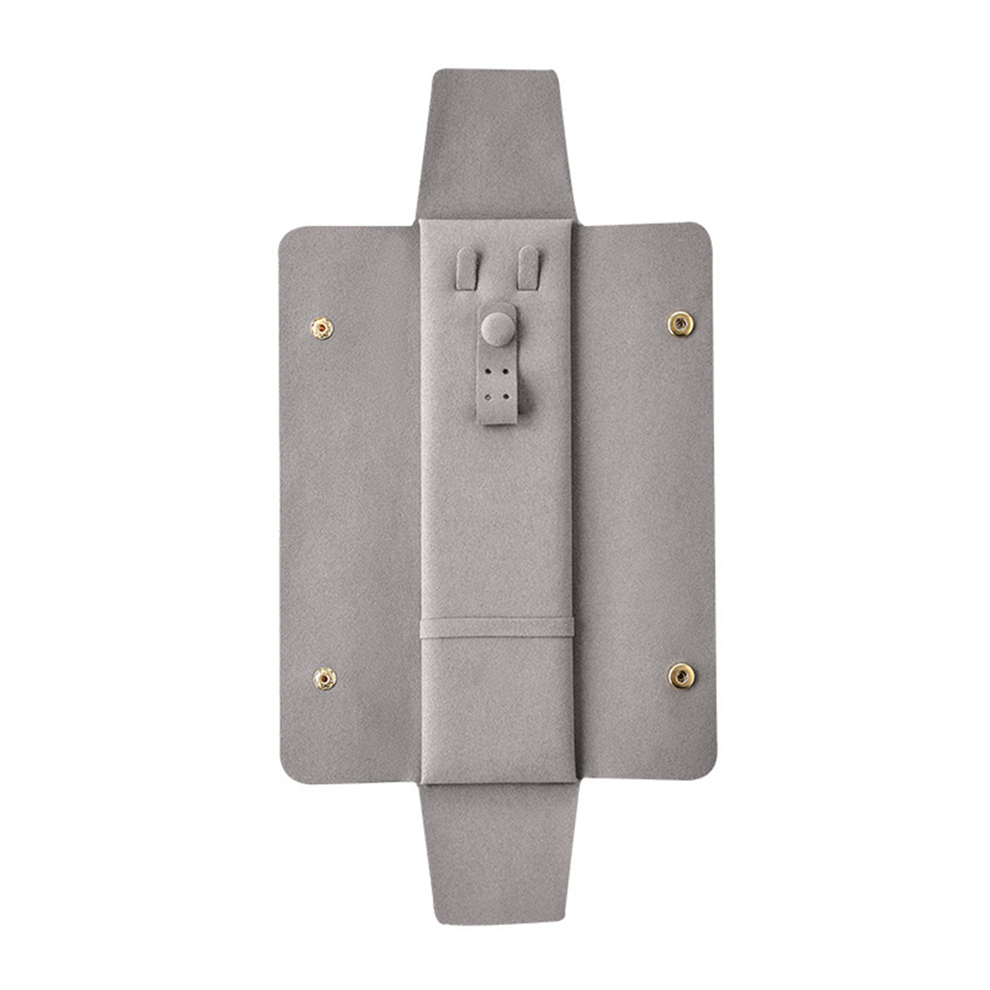 Suede Jewelry Travel Roll With Button Snap 5