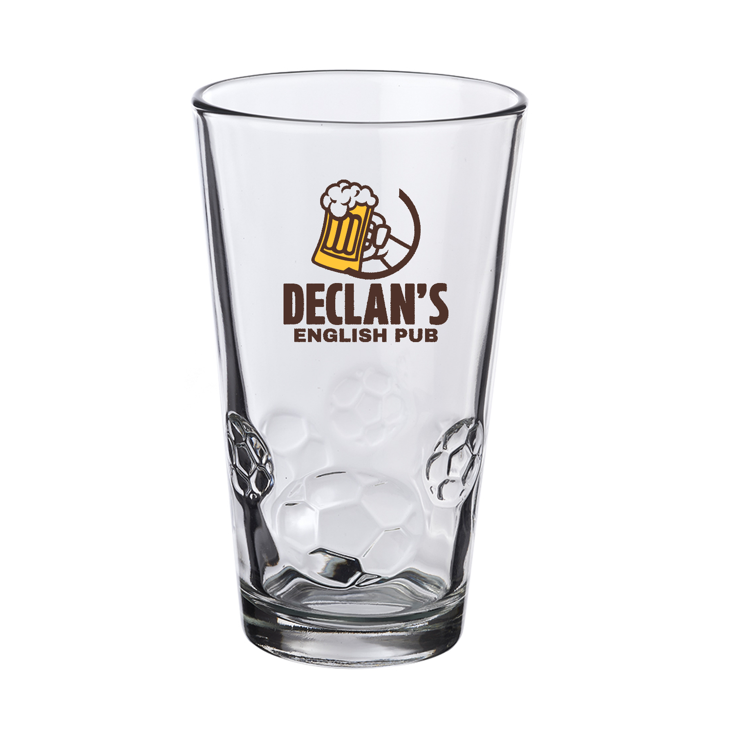 16 oz. Soccer Bottomed Pint Glass (2 Color Imprint)