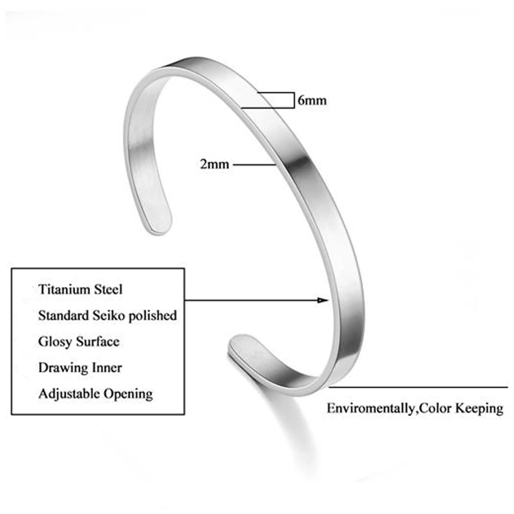 Stainless Steel Thin Cuff Bracelet Electroplated 17