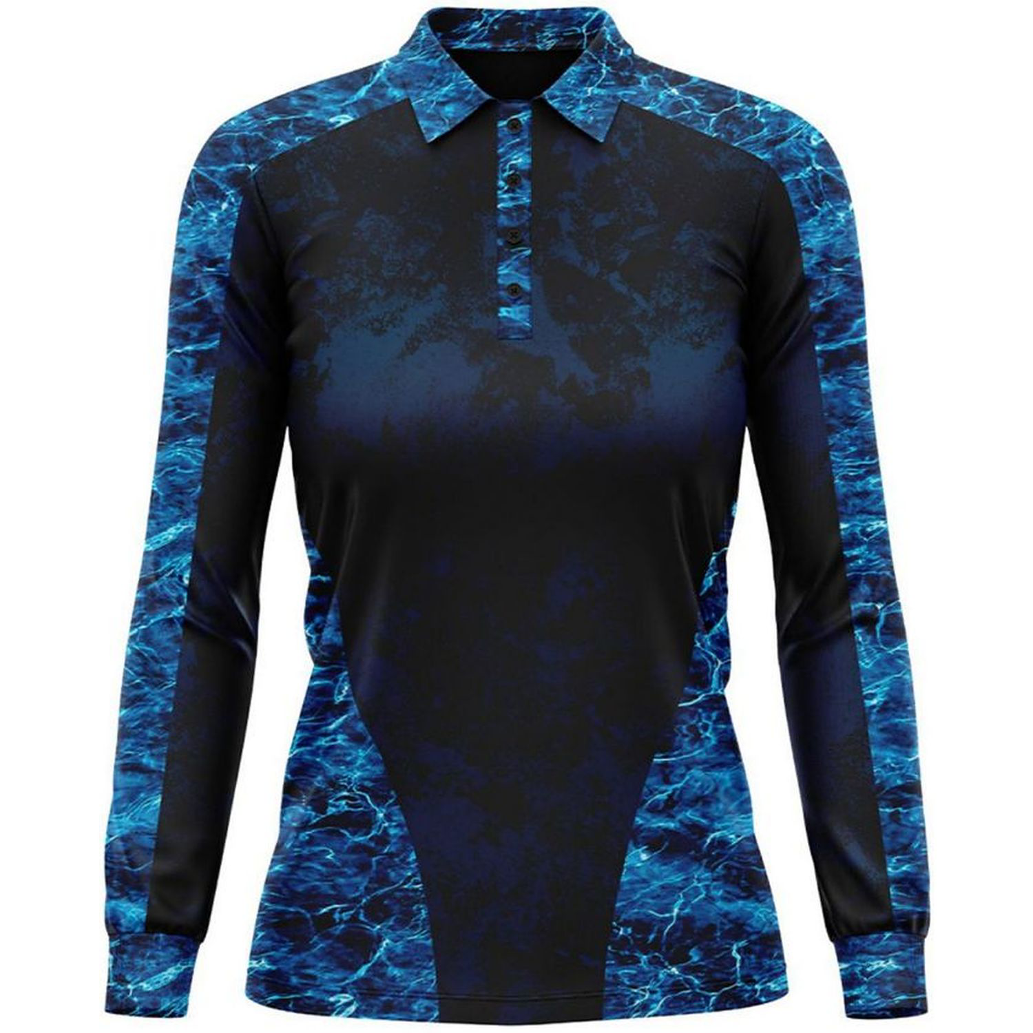 Mossy Oak® Women's 4.4 oz. Polyester Interlock Long Sleeve Polo Shirt, UPF 50+