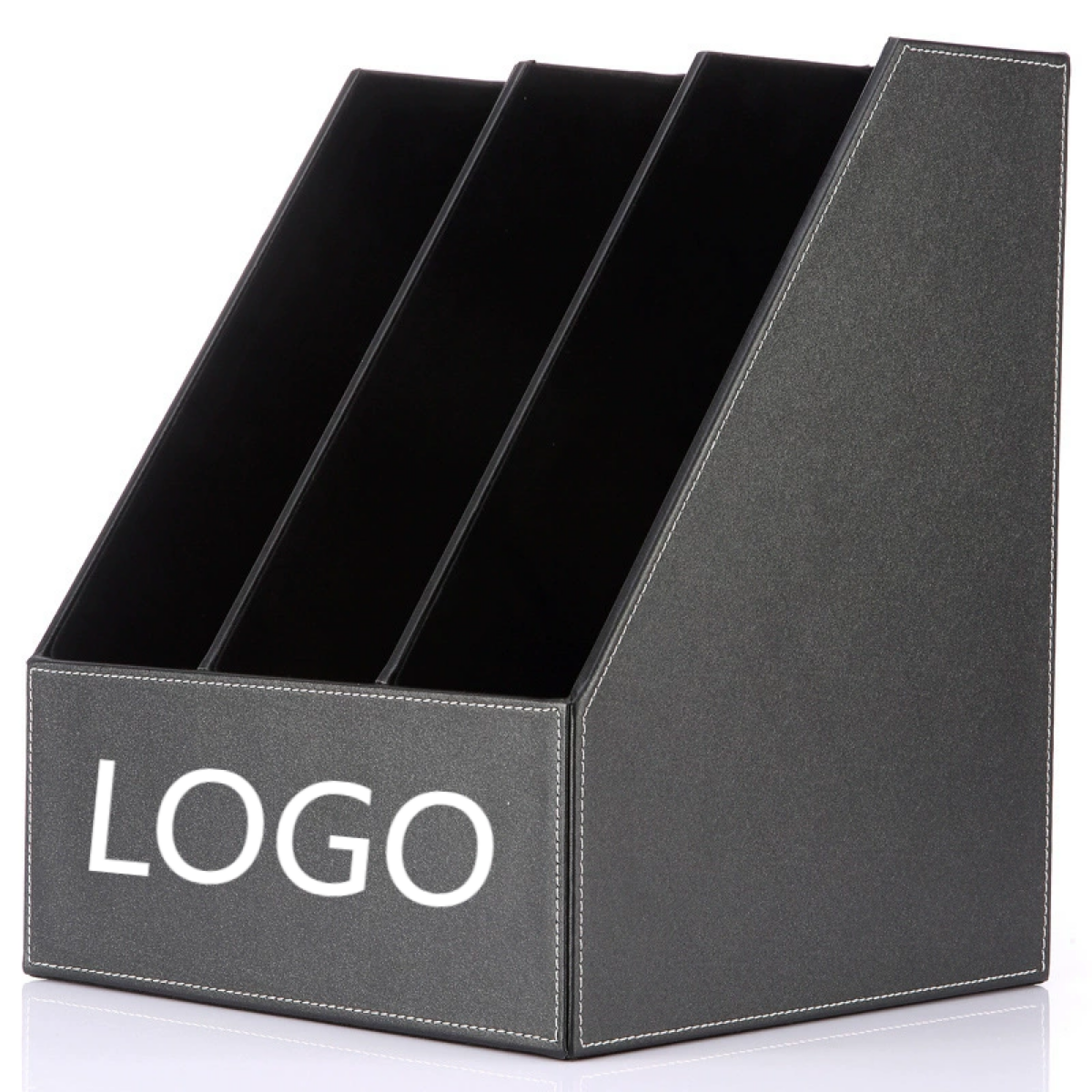 Custom Logo PU Desk File Organizer 3