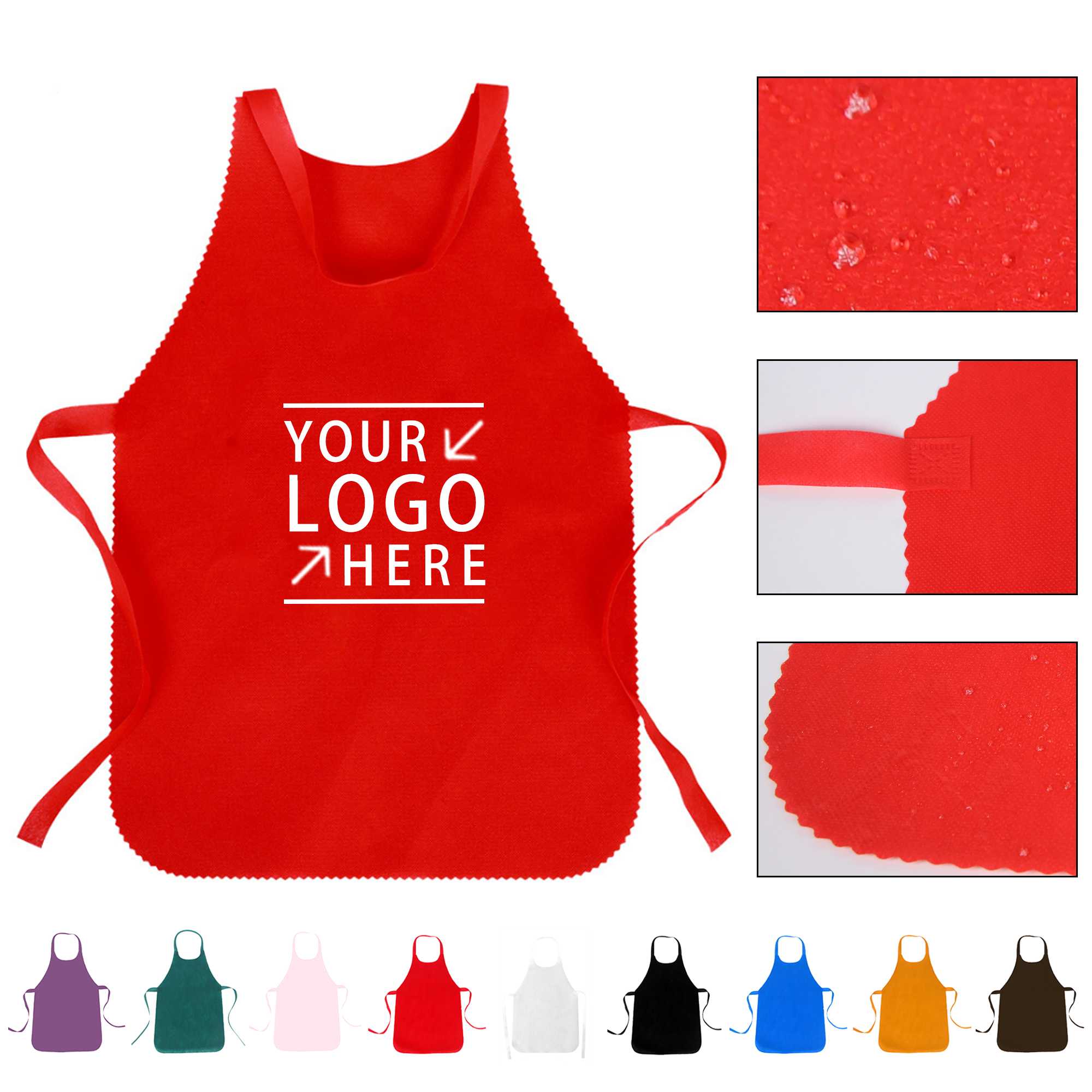 MOQ 100 Custom Disposable Non-woven Aprons