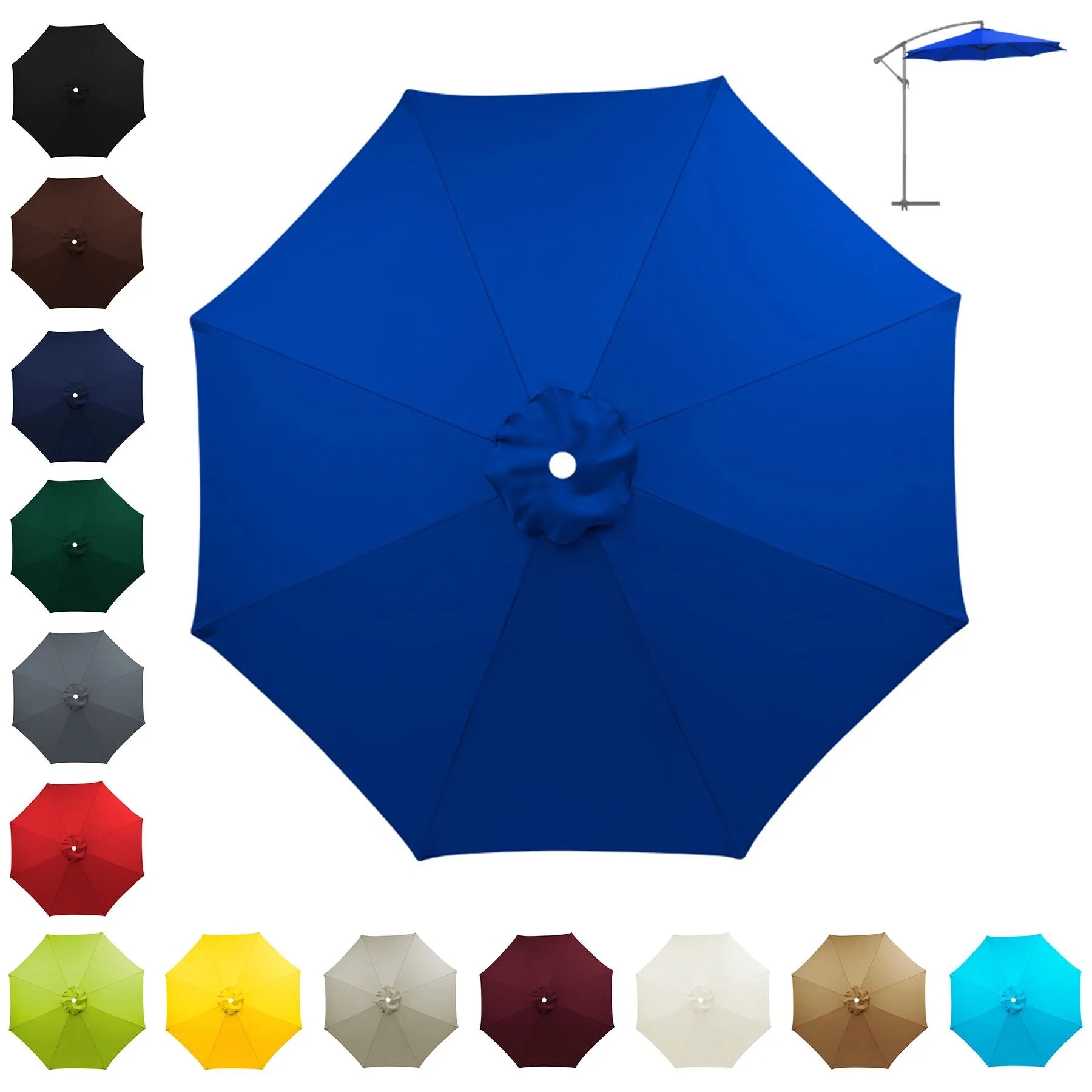 Covers 9ft Market Patio Umbrella Canopy - 8 Ribs 56
