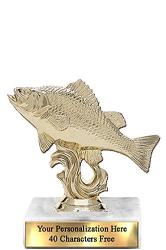 Trophy: 7", 2x3 white marble base, Perch Gold Uni