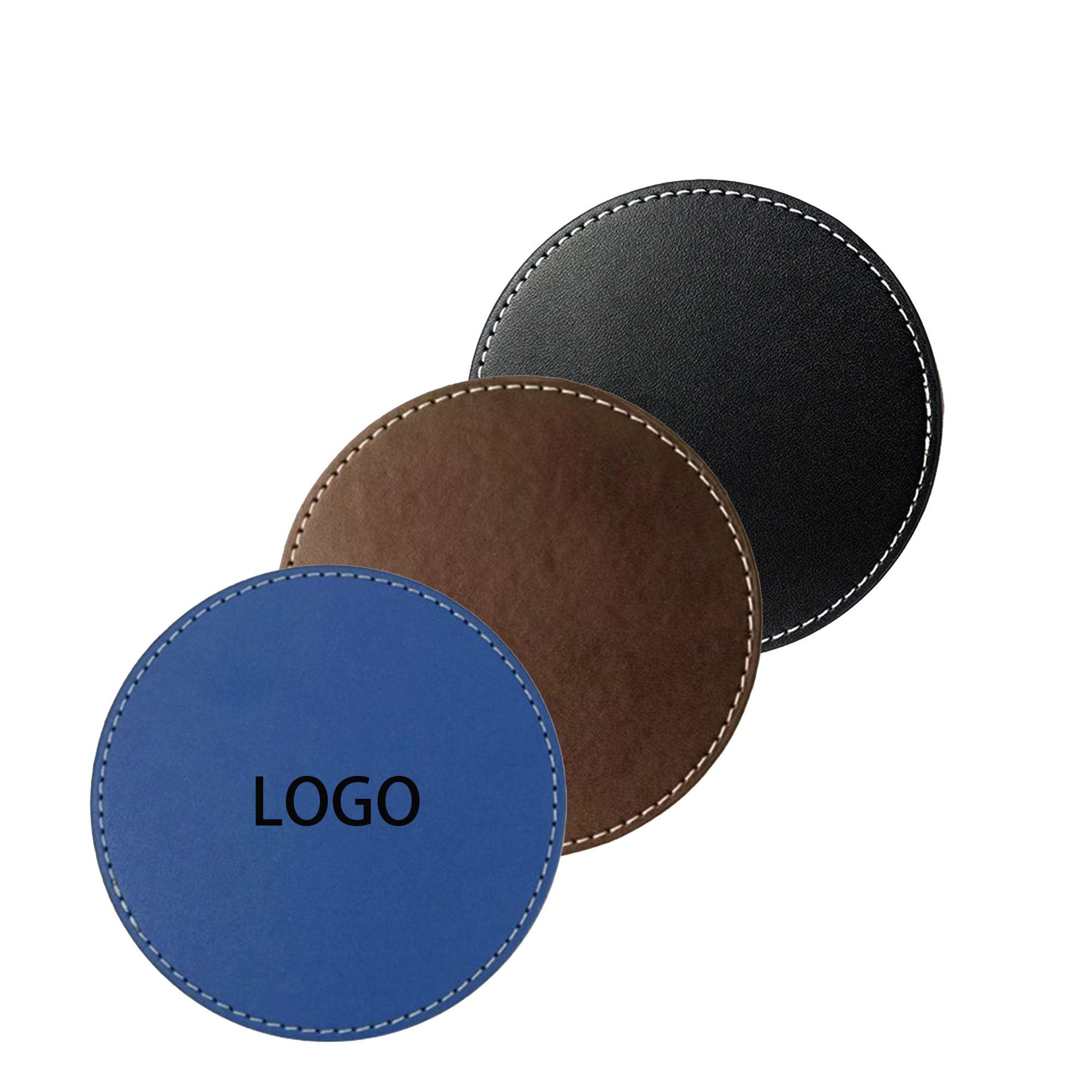 Round PU Leather Coasters